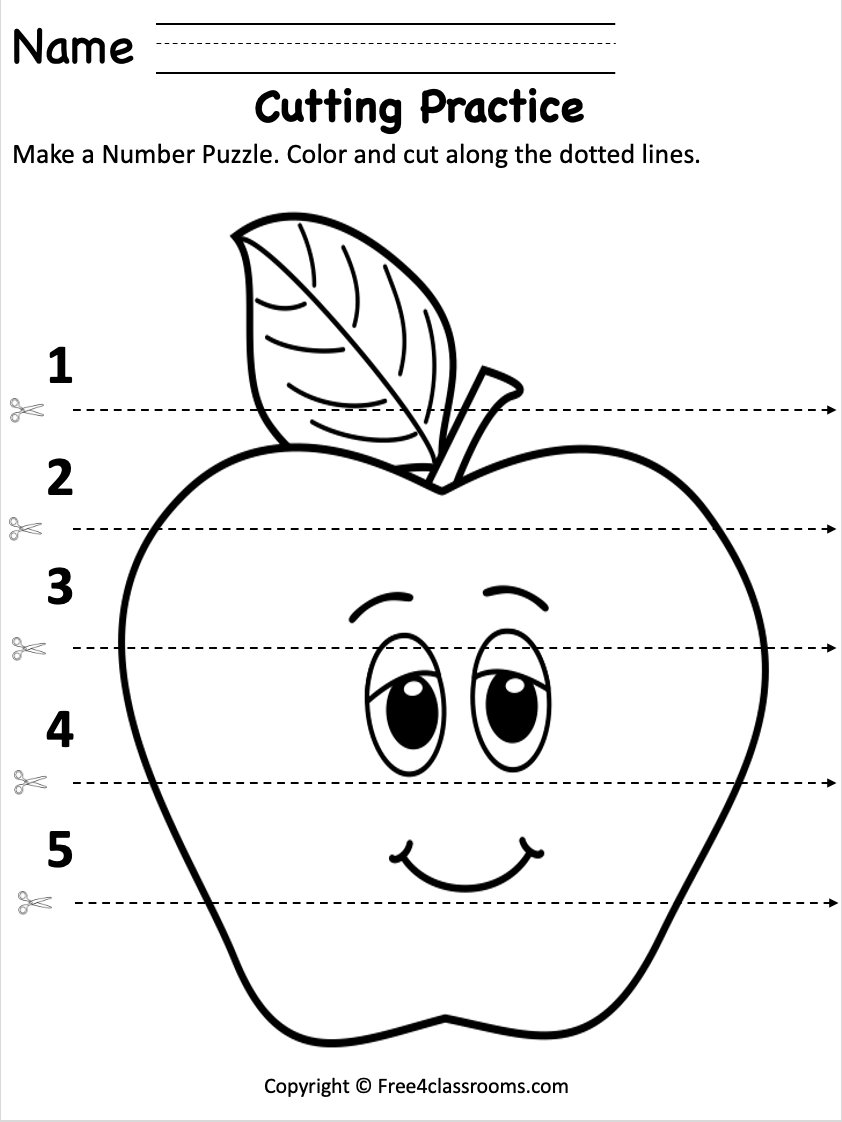 Free Preschool Fine Motor Skills Worksheet Free Fall Cutting Practice Printable