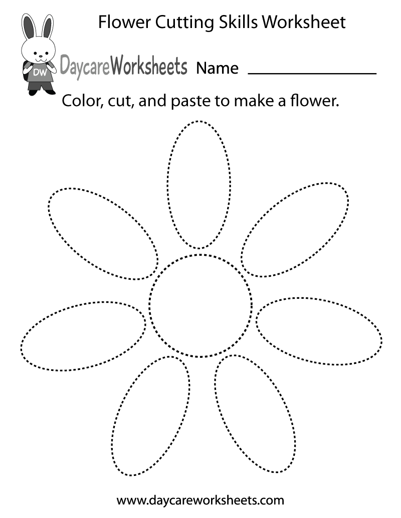 Free Preschool Flower Cutting Skills Worksheet Free Preschool Flower Cutting Skills Worksheet