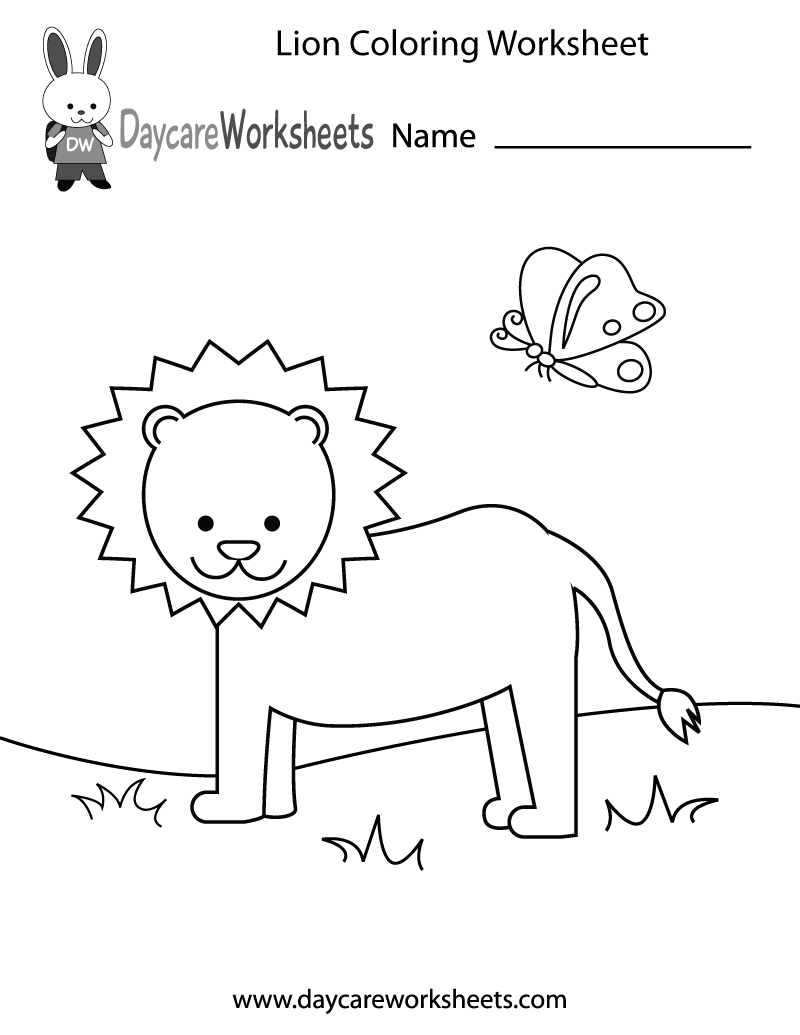 Free Preschool Lion Coloring Worksheet Free Preschool Lion Coloring Worksheet