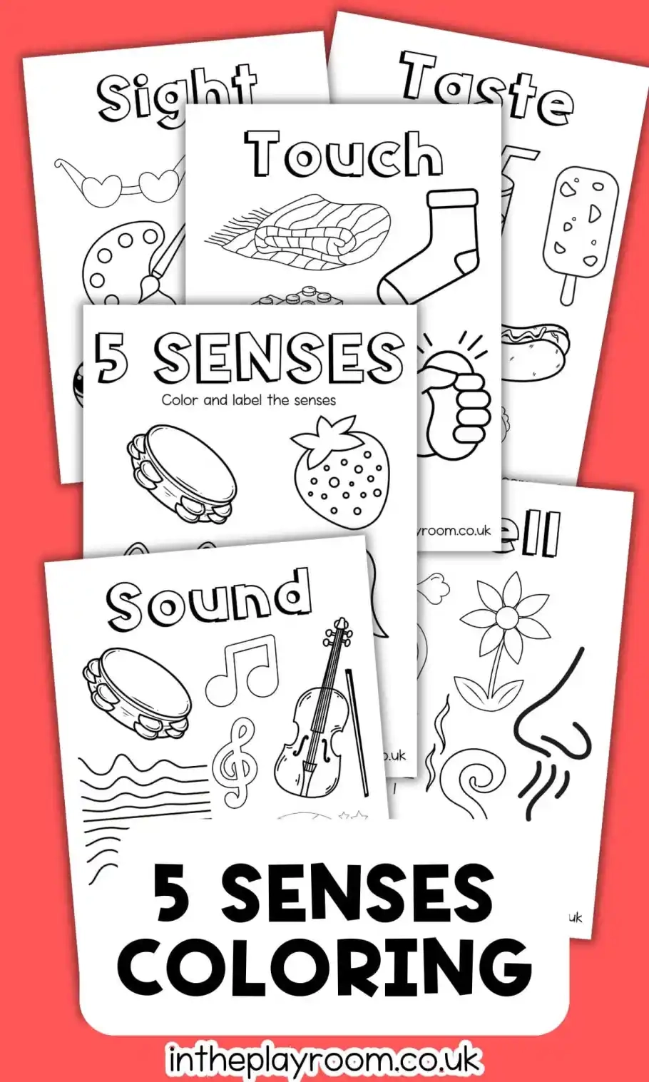 Free Printable 5 Senses Coloring Pages For Kids In The Playroom