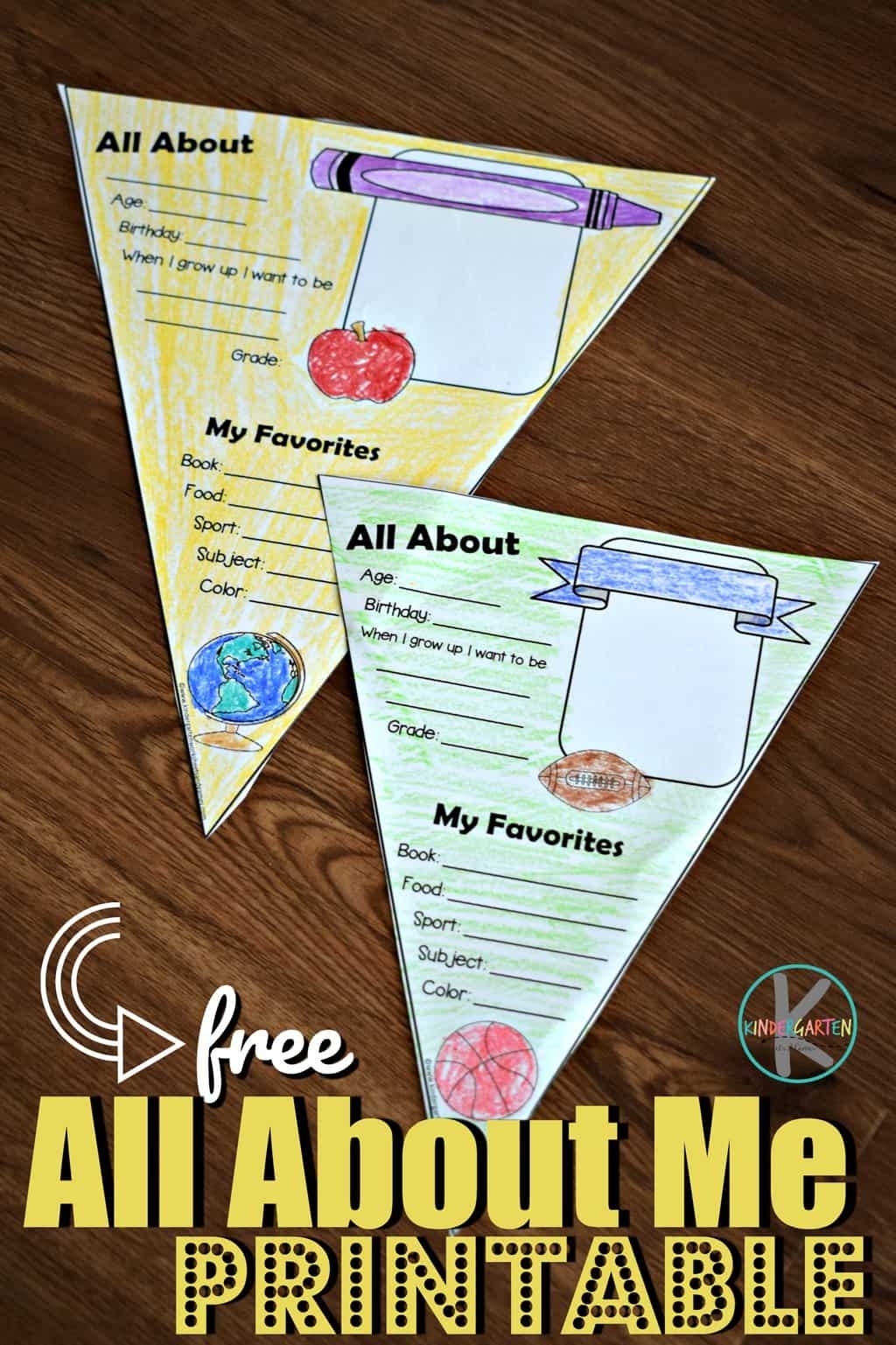 Free Printable All About Me Printable Poster Worksheet For Kindergarten