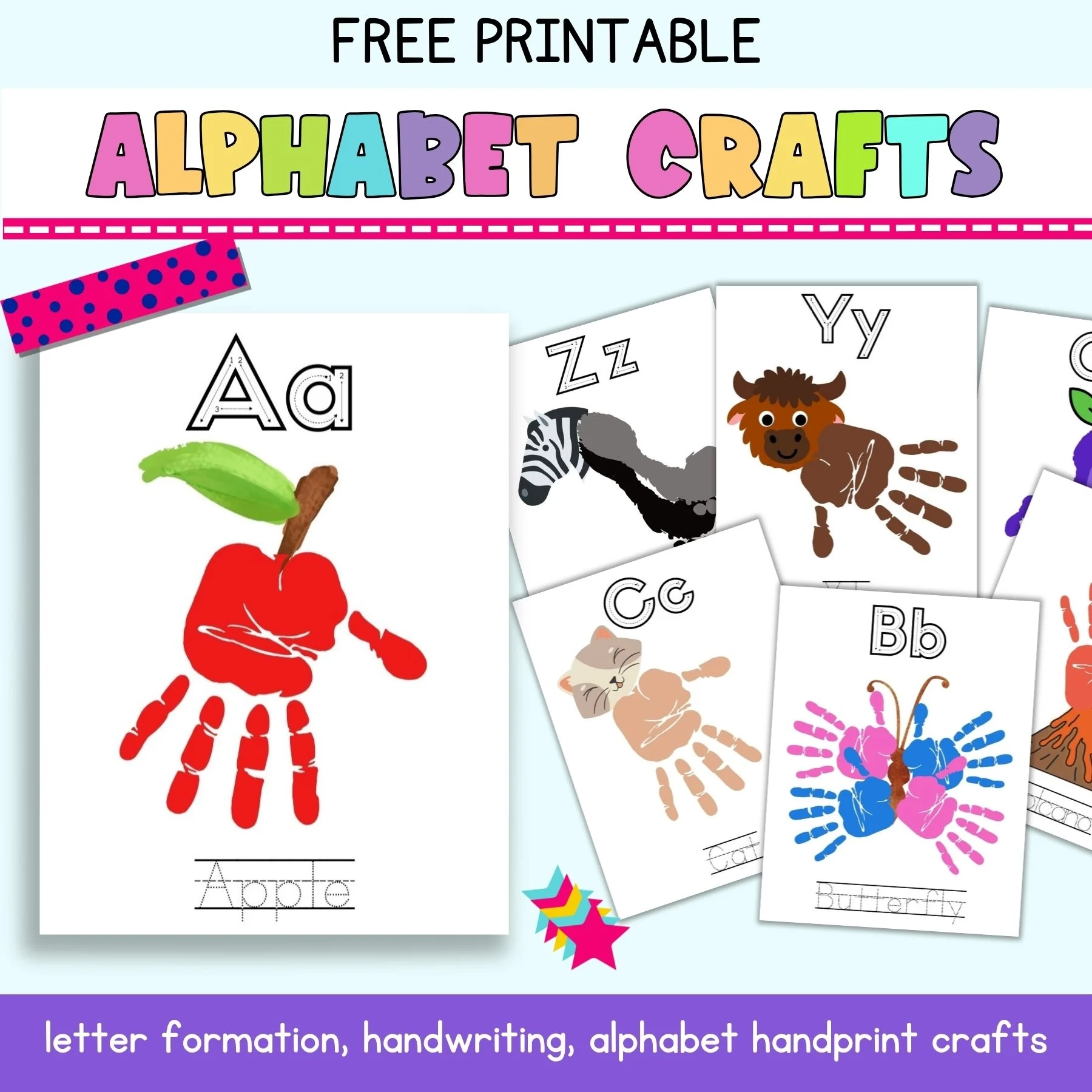 Free Printable Alphabet Handprint Crafts The Artisan Life