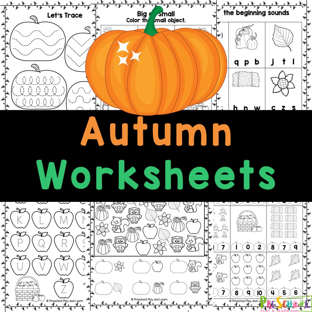 FREE Printable Autumn Worksheets For Preschoolers FREE Printable Autumn Worksheets For Preschoolers