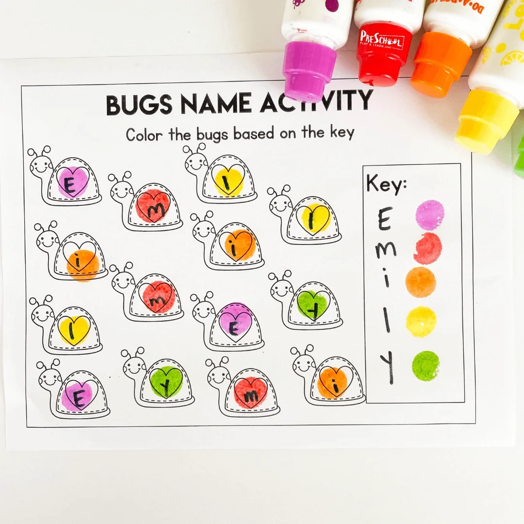 FREE Printable Bug Preschool Name Worksheet Activity FREE Printable Bug Preschool Name Worksheet Activity
