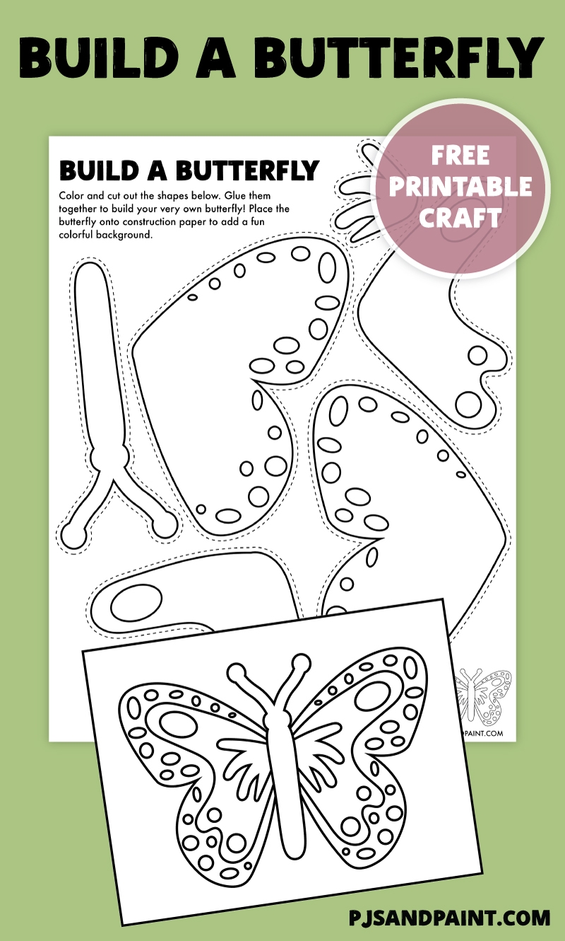 Free Printable Build A Butterfly Craft Pjs And Paint