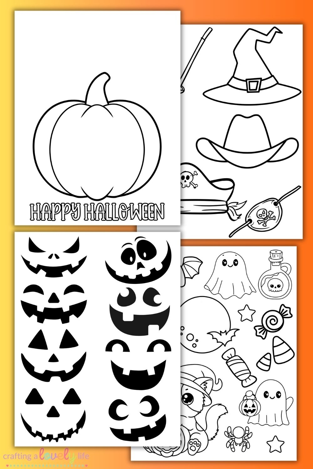 Free Printable Build A Jack o Lantern Craft Template