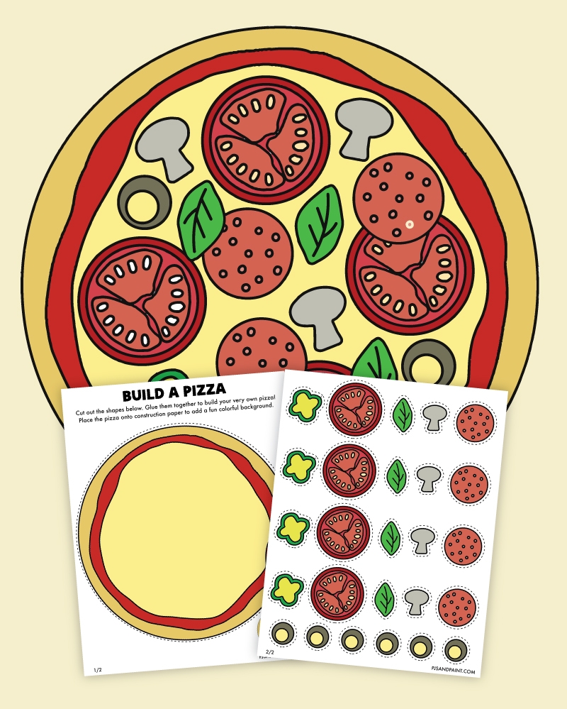 Free Printable Build A Pizza Craft Pjs And Paint