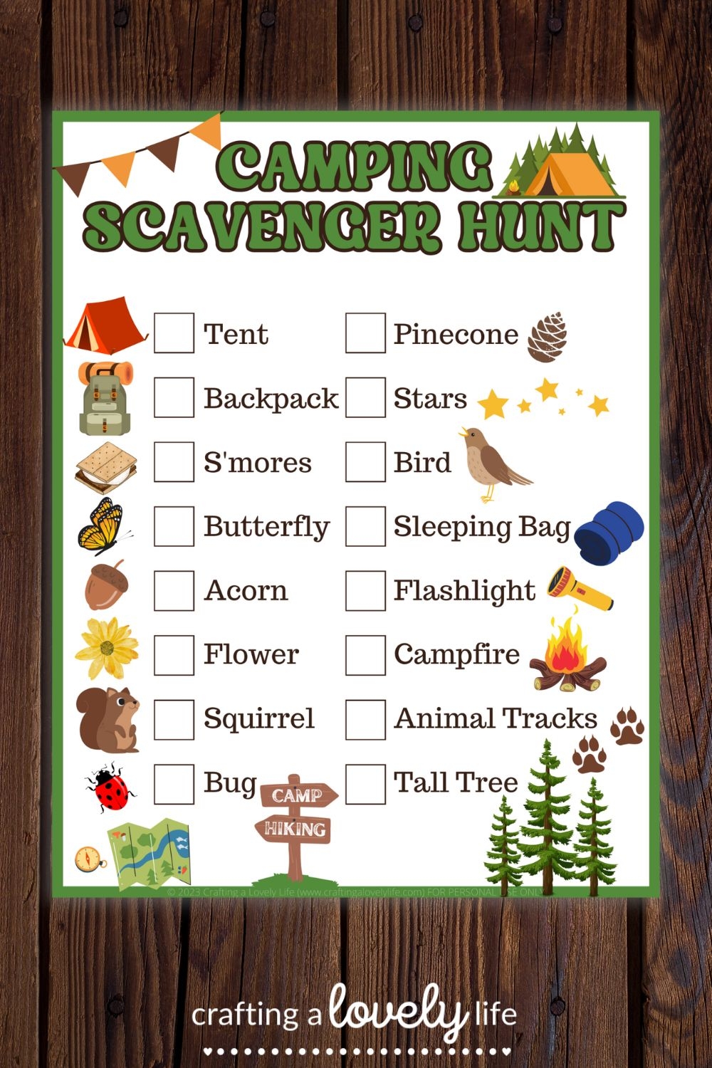 Free Printable Camping Scavenger Hunt Free Printable Camping Scavenger Hunt