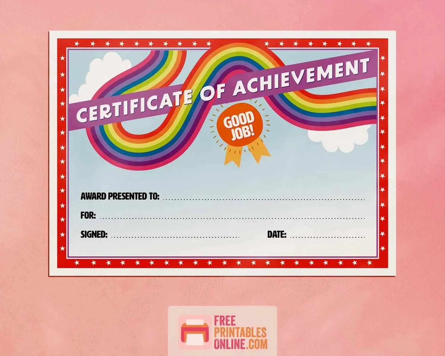 Free Printable Certificate Of Achievement For Kids Free Printables Online Free Printable Certificate Of Achievement For Kids Free Printables Online