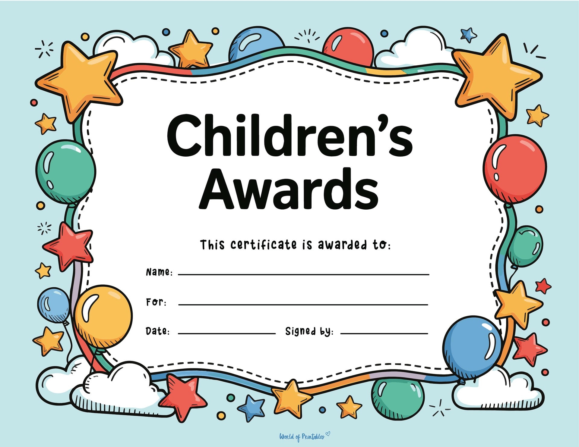Free Printable Certificate Of Achievement Templates For Kids World Of Printables