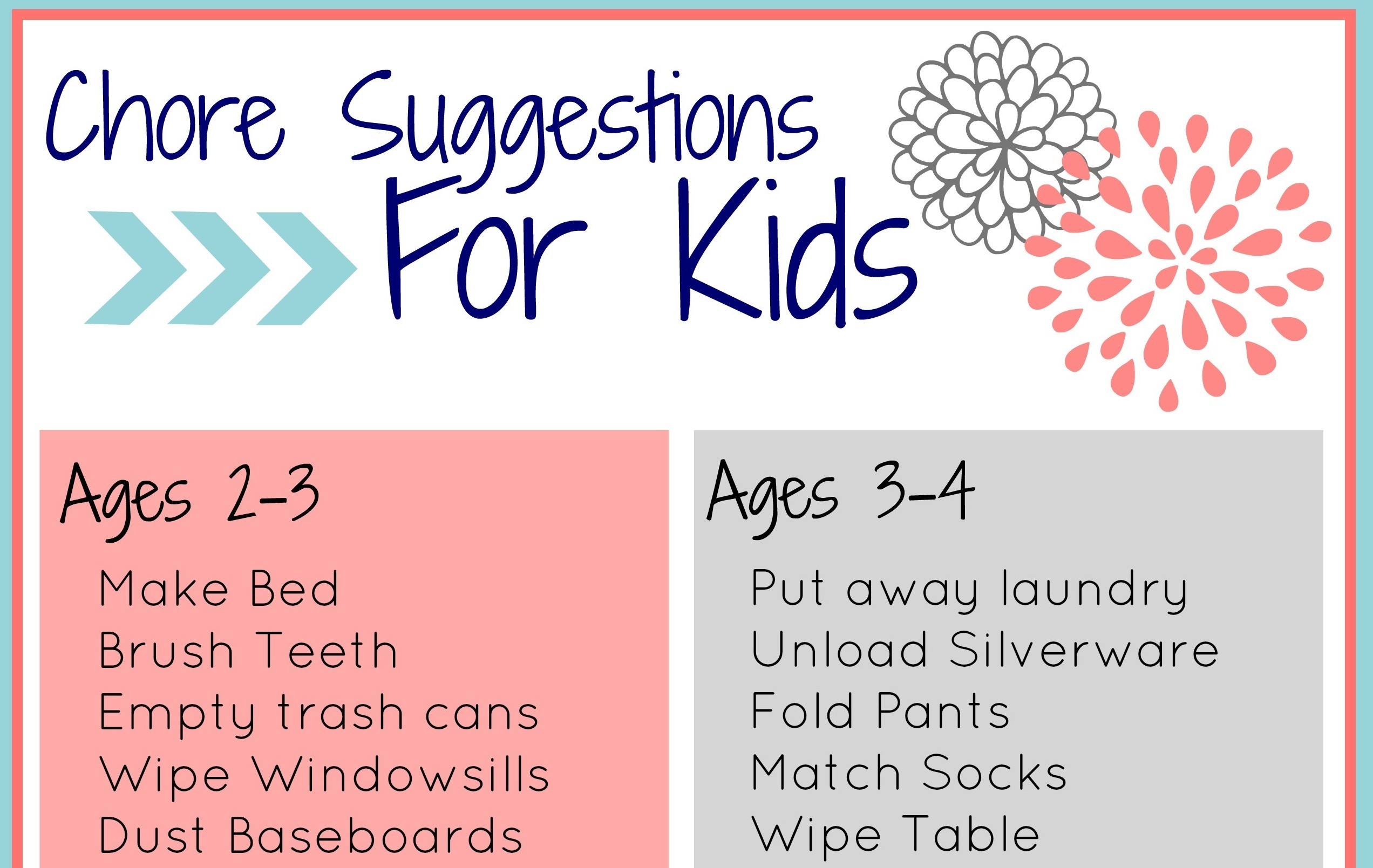 FREE Printable Chore Charts For Kids The Little Years FREE Printable Chore Charts For Kids The Little Years