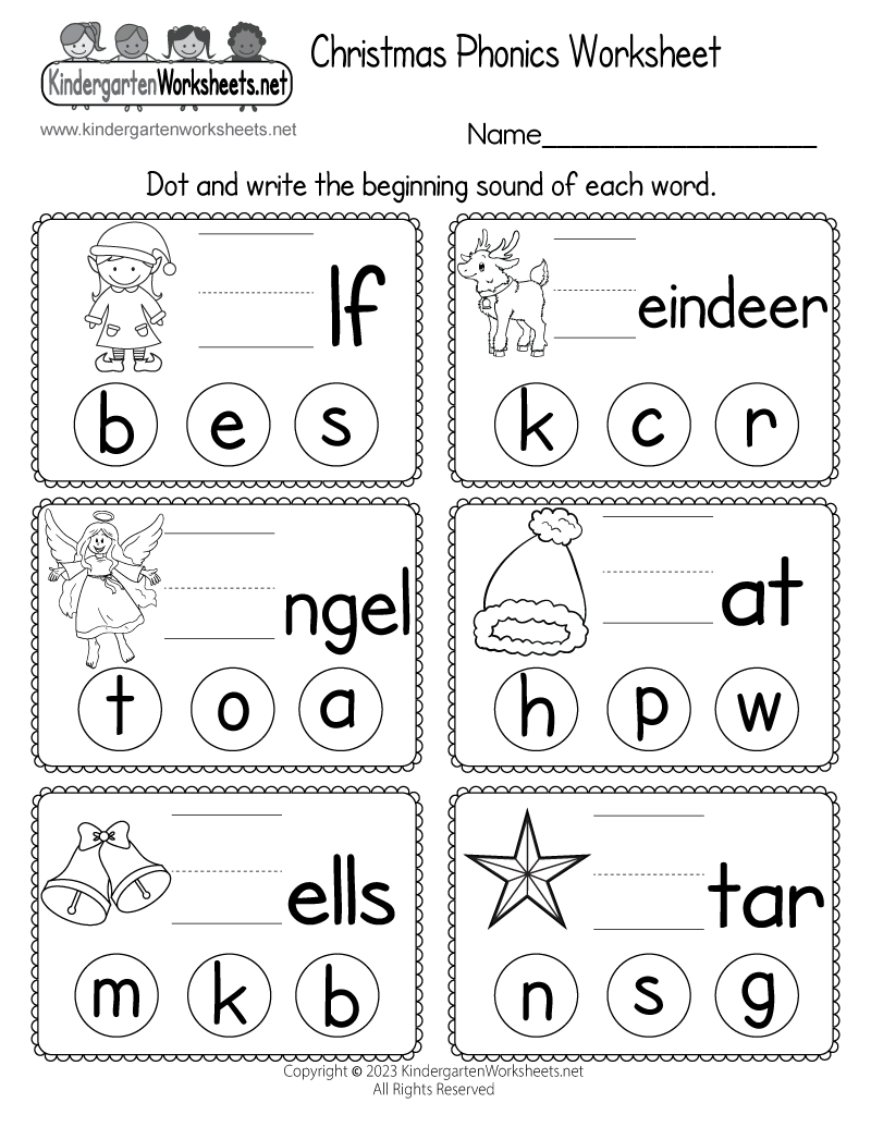 Free Printable Christmas Phonics Worksheet Free Printable Christmas Phonics Worksheet