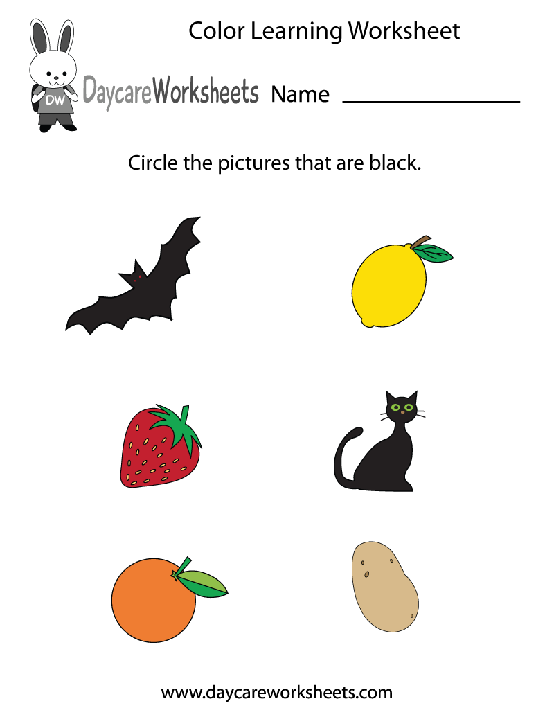 Free Printable Color Learning Worksheet For Preschool