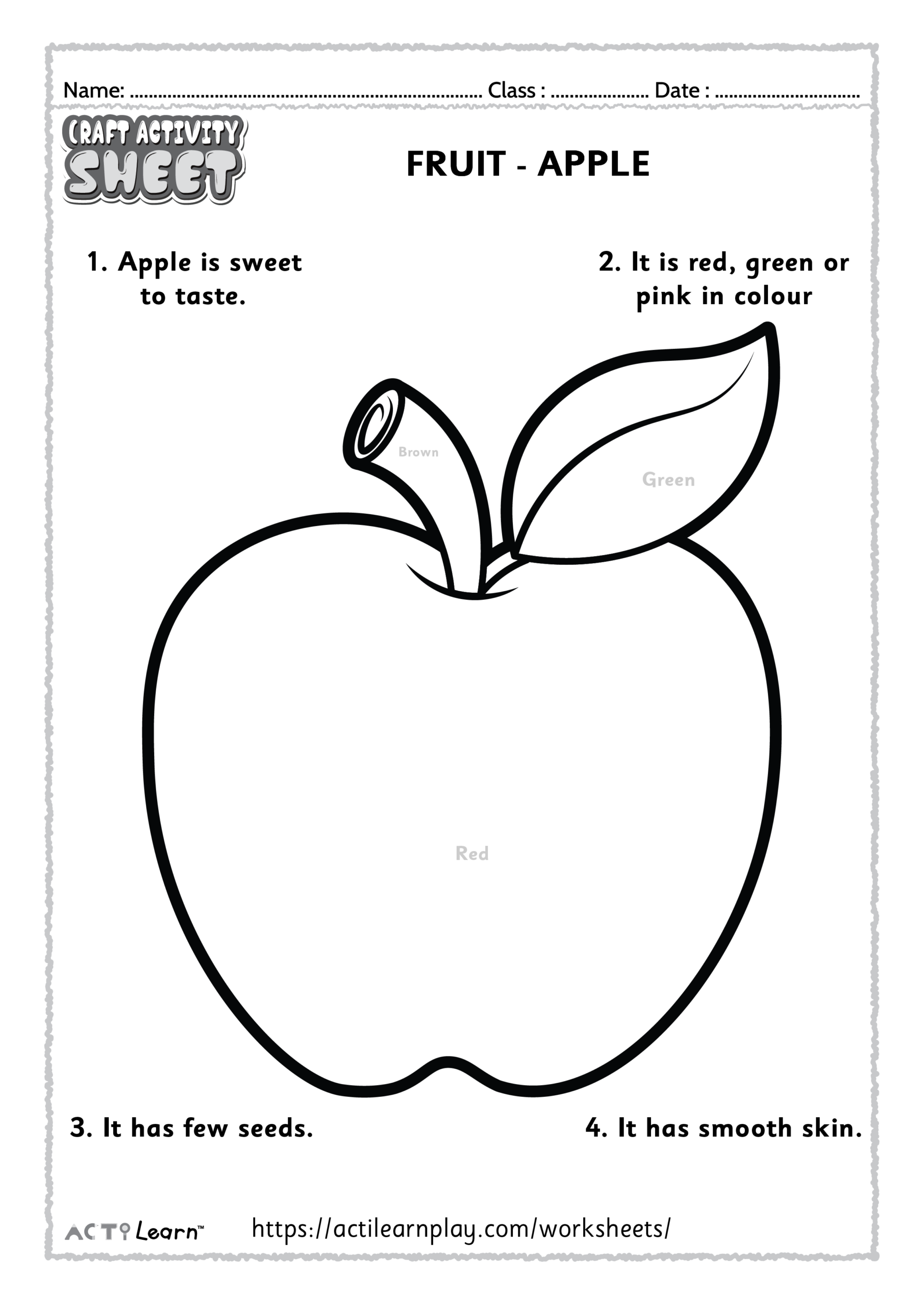 Free Printable Coloring Pages For Kids Apple