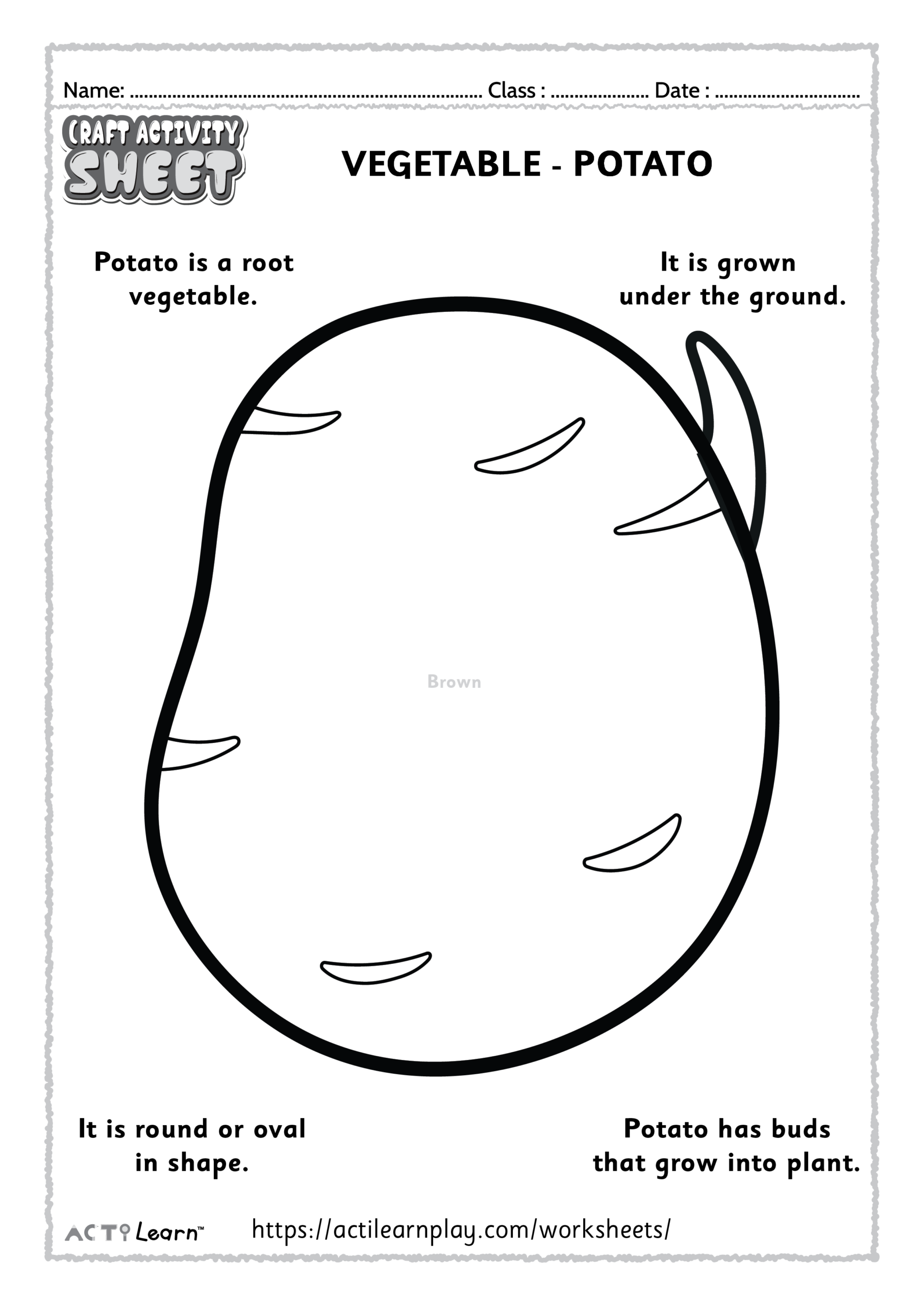 Free Printable Coloring Pages For Kids Potato