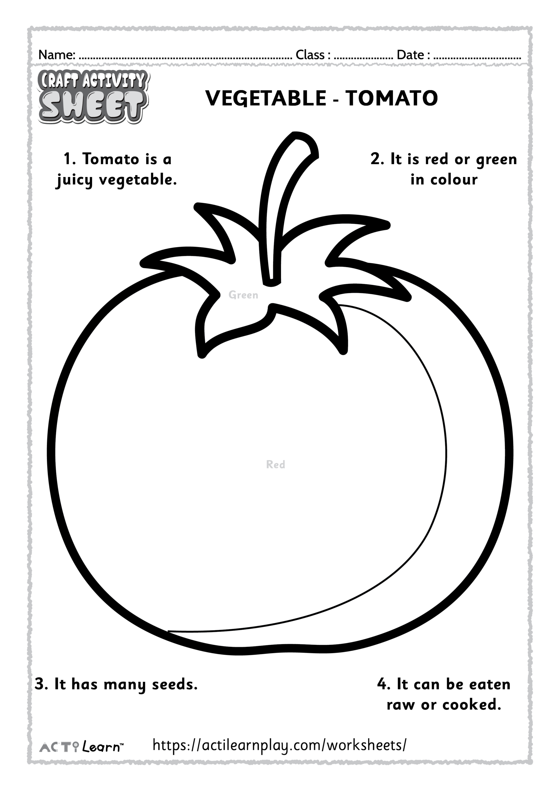 Free Printable Coloring Pages For Kids Tomato