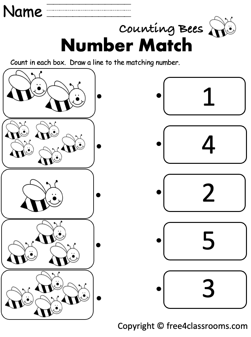 Free Printable Counting Numbers Worksheet Spring Math Kindergarten And Preschool