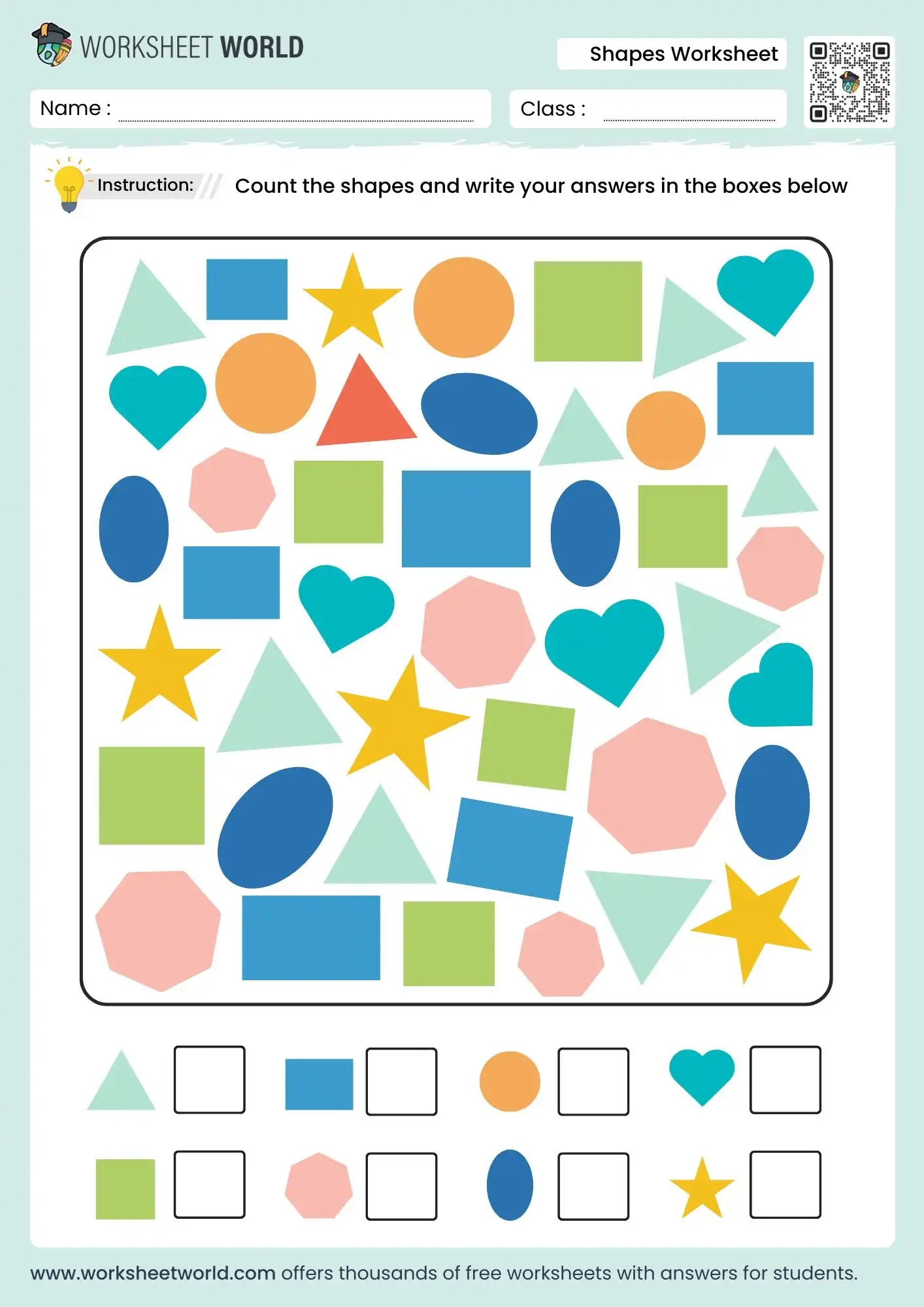 Free Printable Counting Shapes Worksheets For Kindergarten Worksheet World Free Printable Counting Shapes Worksheets For Kindergarten Worksheet World