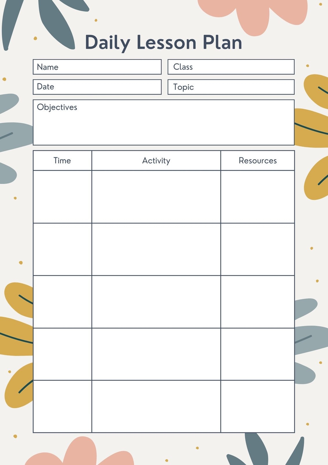Free Printable Customizable Toddler Lesson Plan Templates Worksheets Library