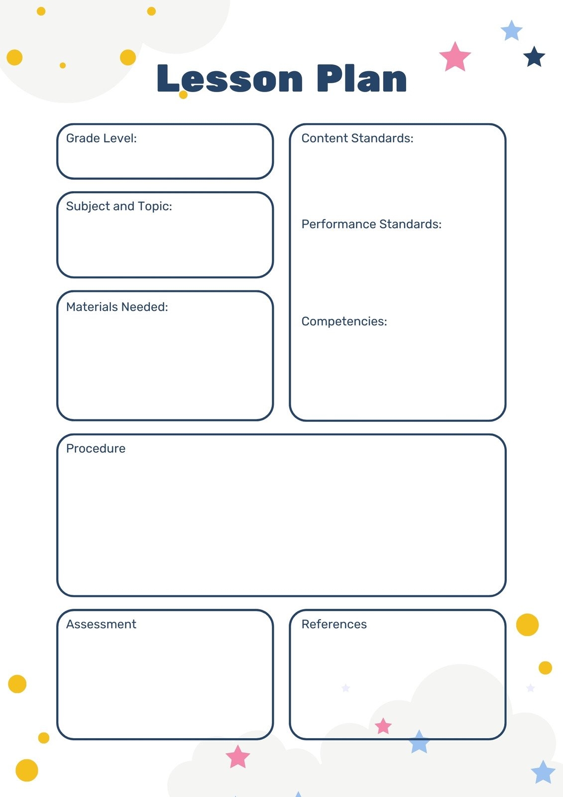 Free Printable Customizable Toddler Lesson Plan Templates Worksheets Library