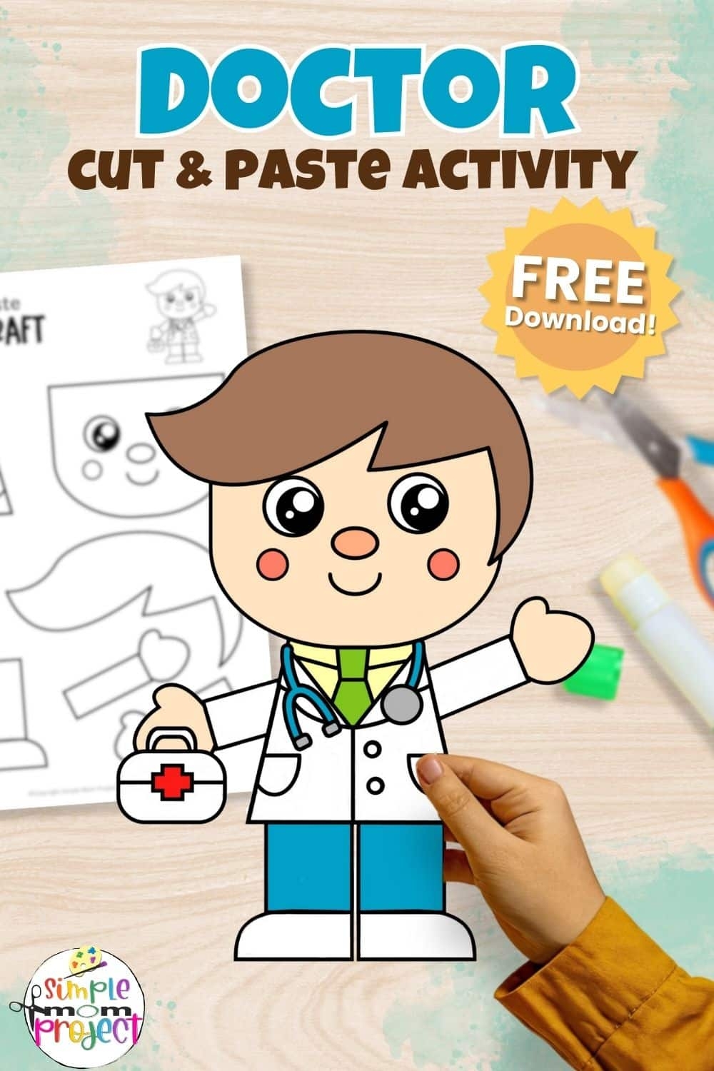 Free Printable Doctor Craft Template For Kids Fun Easy DIY Simple Mom Project Free Printable Doctor Craft Template For Kids Fun Easy DIY Simple Mom Project