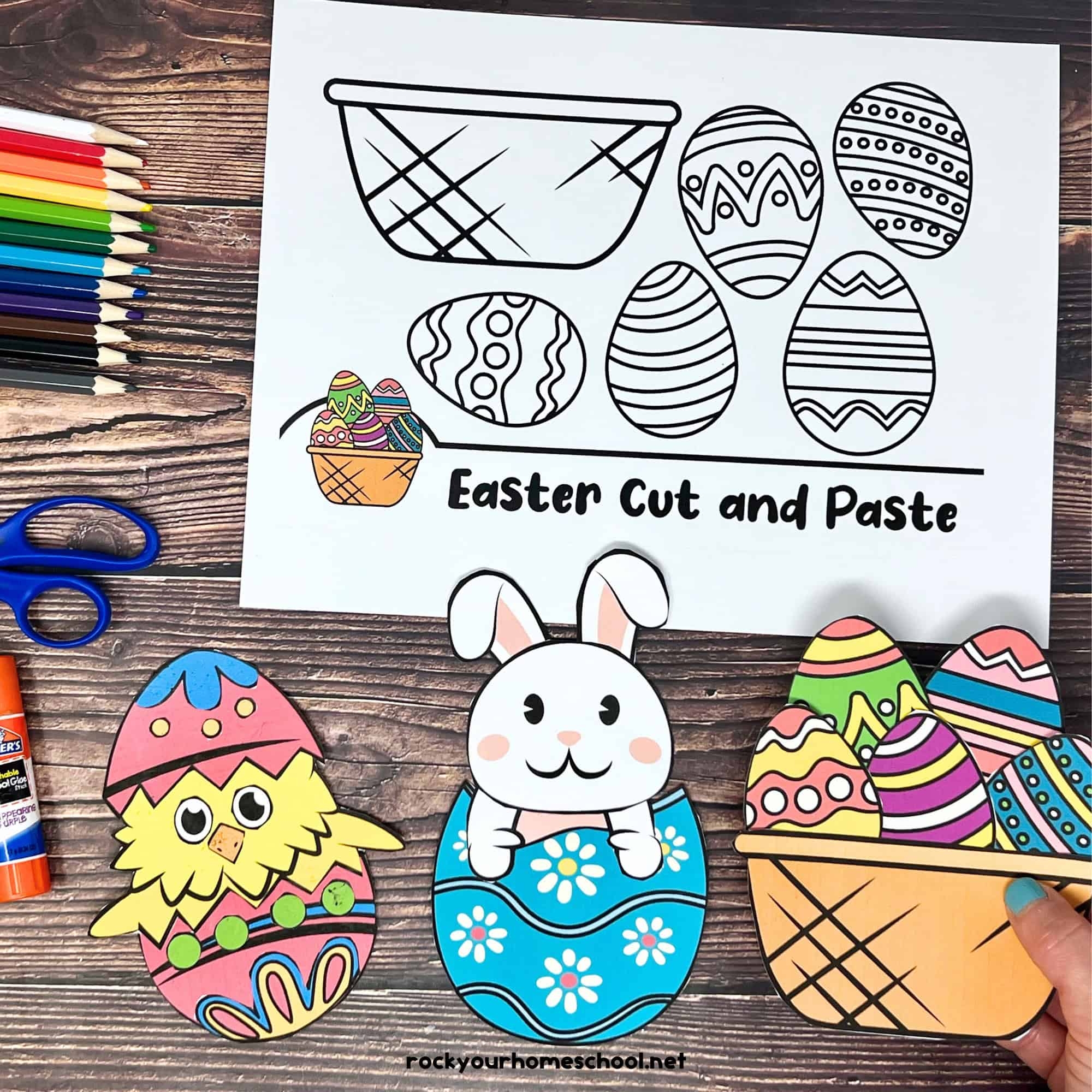 Free Printable Easter Crafts For Kids Cute Cut And Paste Activities Rock Your Homeschool