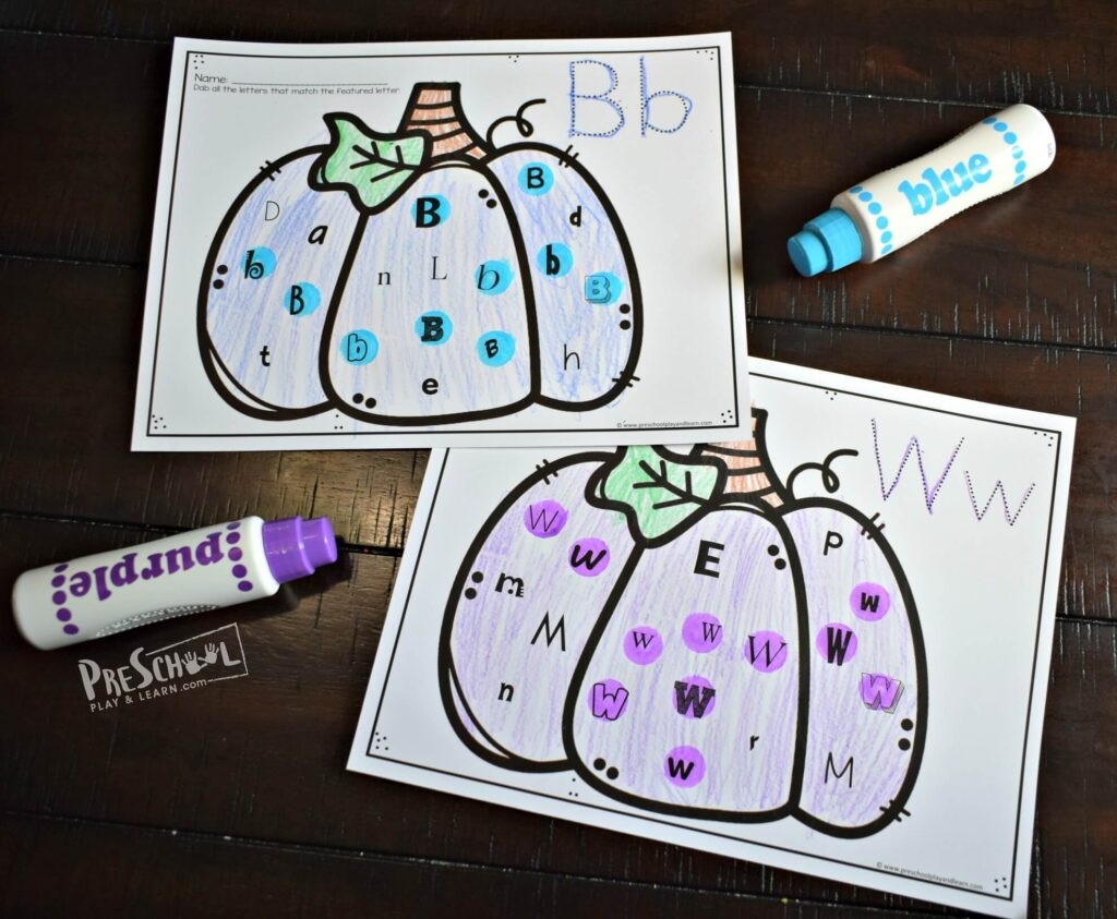 Free Printable Fall Pumpkin Find The Letter Worksheets Activity