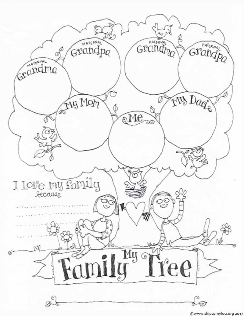 FREE Printable Family Tree Coloring Page Skip To My Lou FREE Printable Family Tree Coloring Page Skip To My Lou