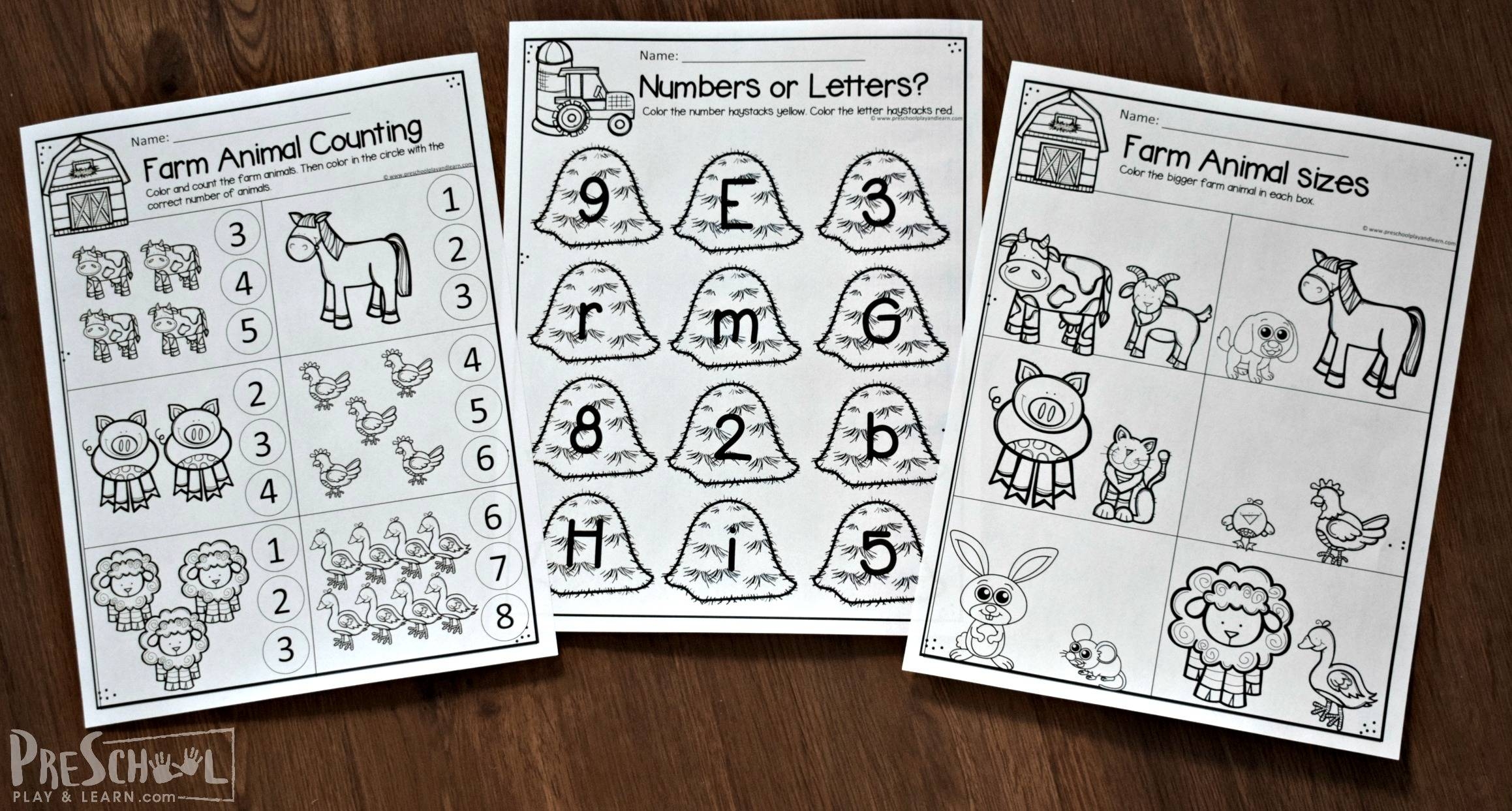 FREE Printable Farm Worksheets And Activities For Preschool