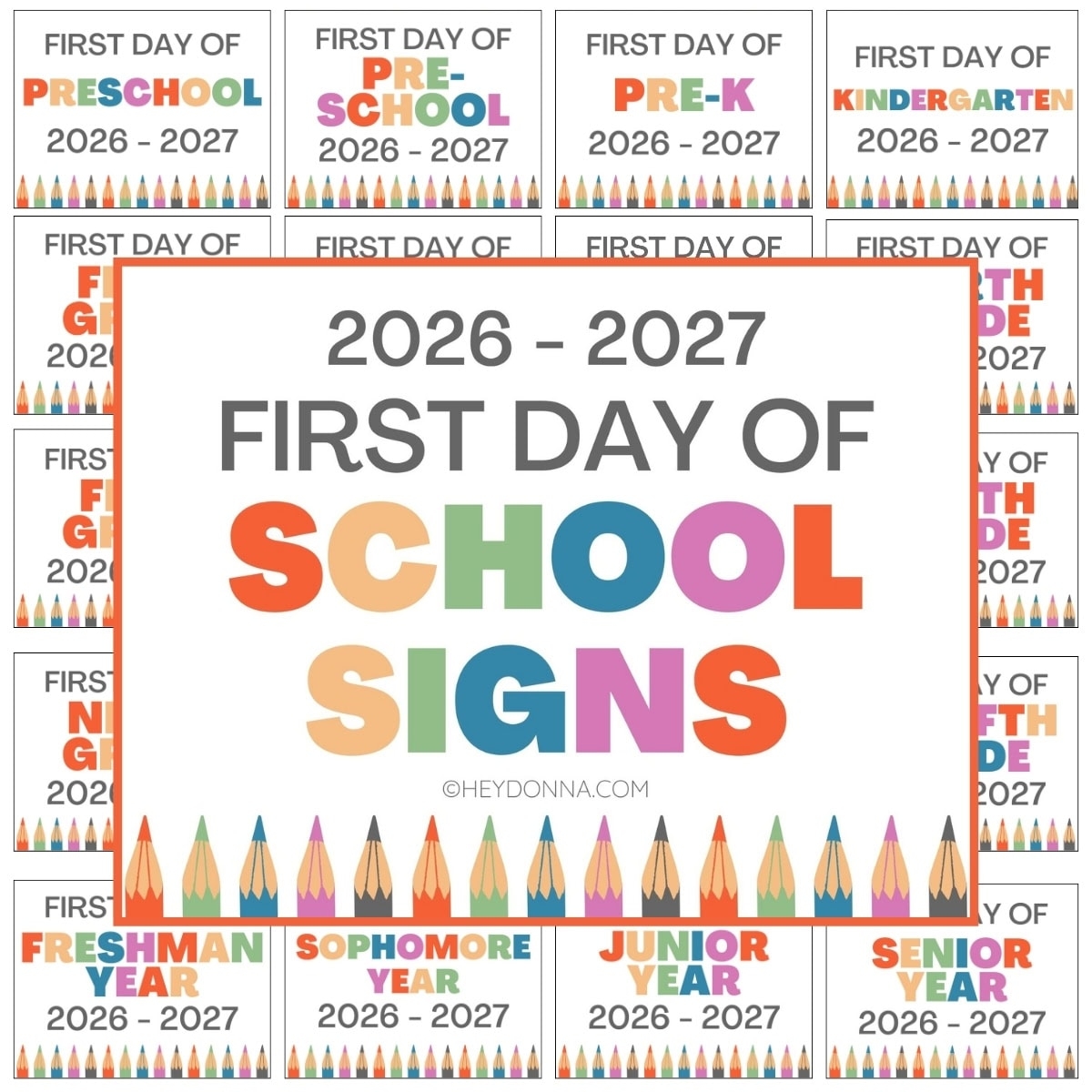 Free Printable First Day Of School Signs 2026 2027 PDF Free Printable First Day Of School Signs 2026 2027 PDF