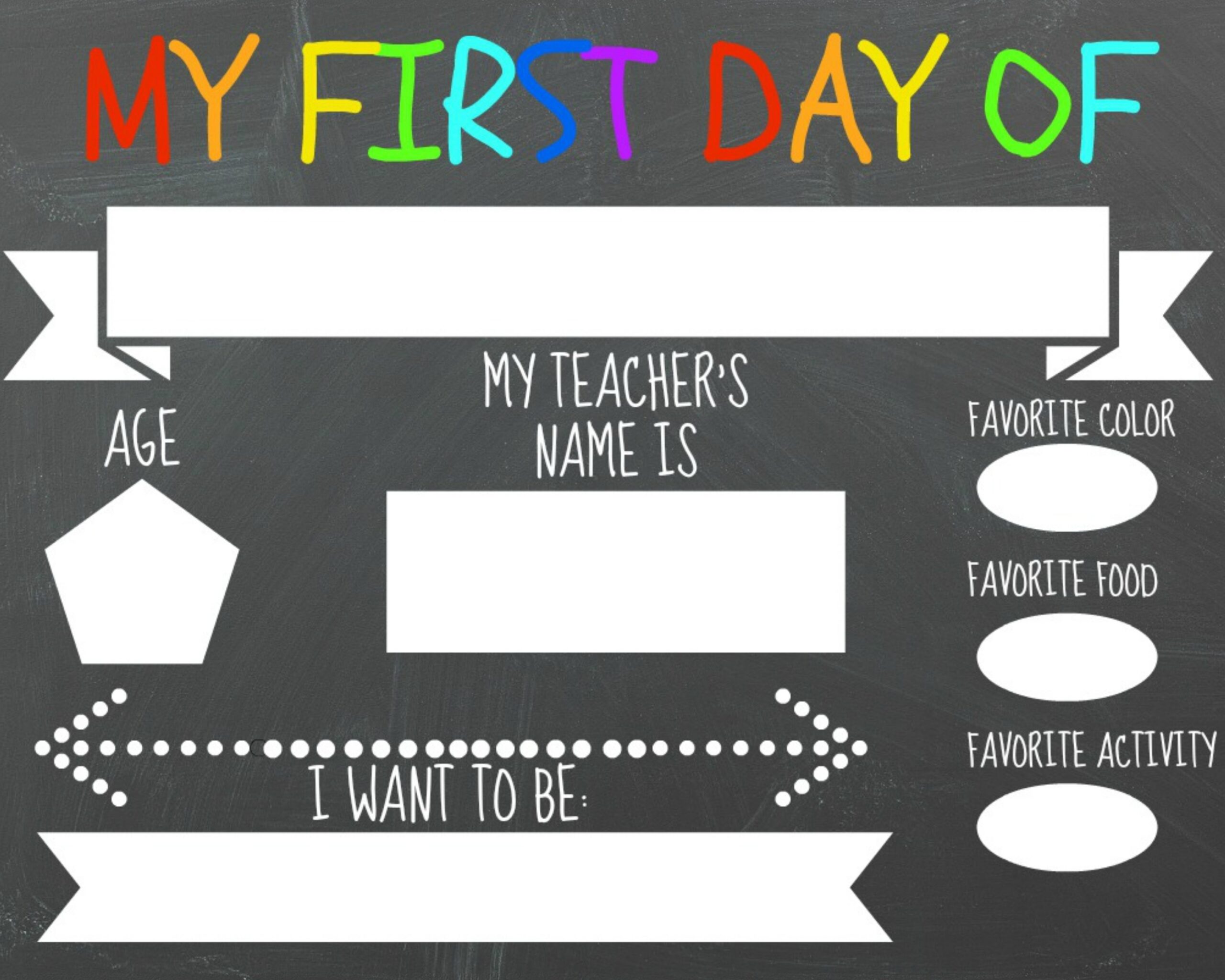 FREE PRINTABLE FIRST DAY OF SCHOOL SIGNS Sincerely Saturday
