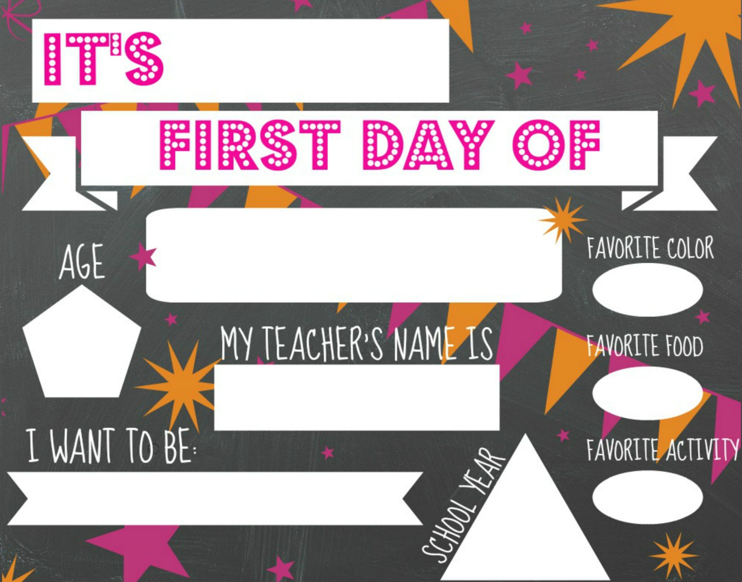 FREE PRINTABLE FIRST DAY OF SCHOOL SIGNS Sincerely Saturday