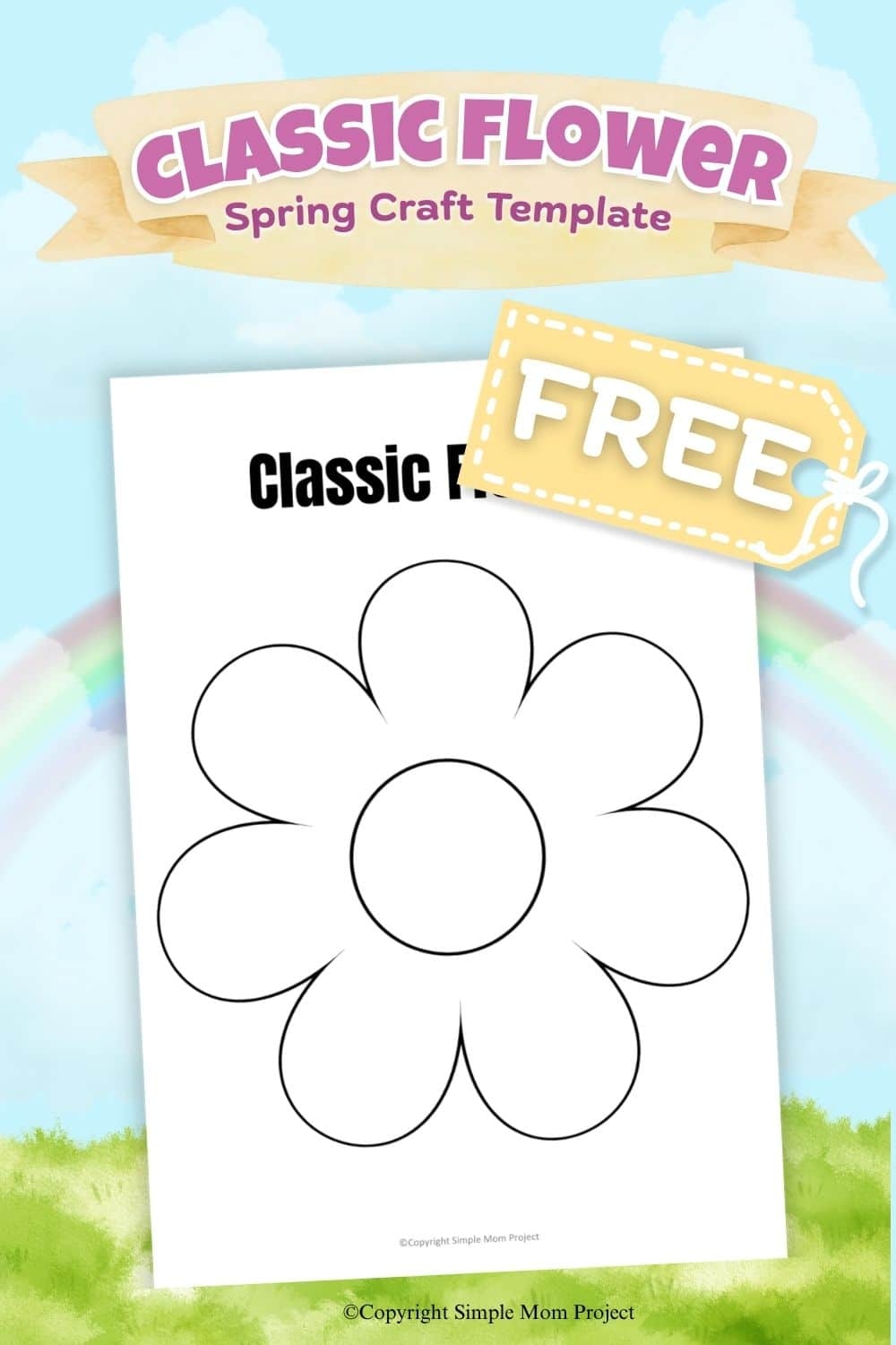 Free Printable Flower Template For Kids Simple Spring Craft Coloring Page Simple Mom Project Free Printable Flower Template For Kids Simple Spring Craft Coloring Page Simple Mom Project