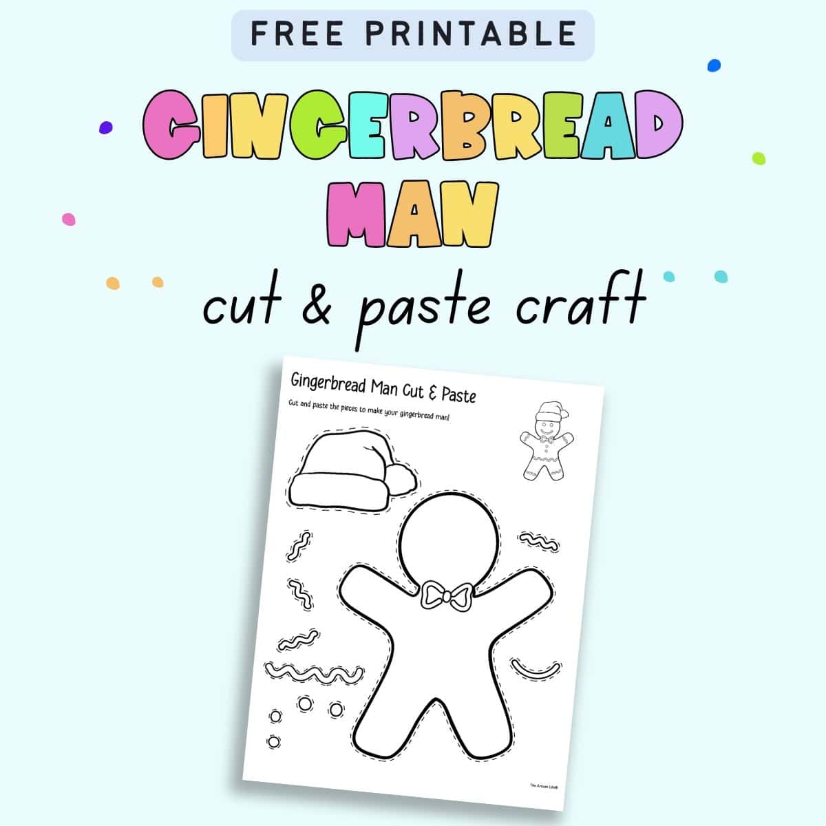 Free Printable Gingerbread Man Cut And Paste Craft The Artisan Life