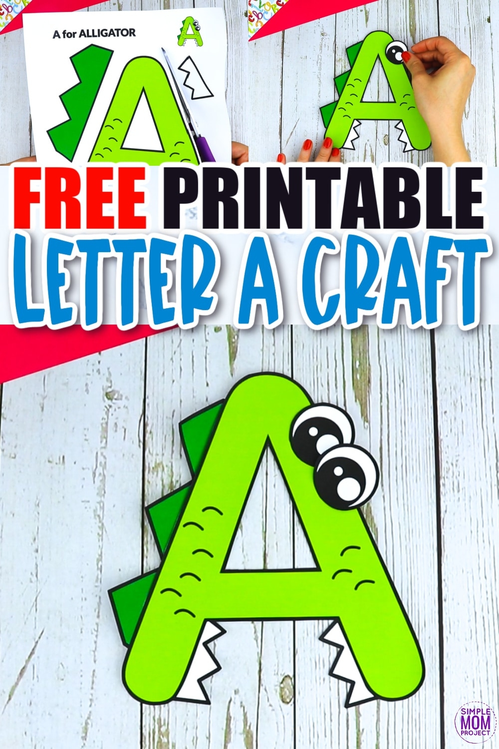 Free Printable Letter A Alligator Craft For Kids Teachers Simple Mom Project