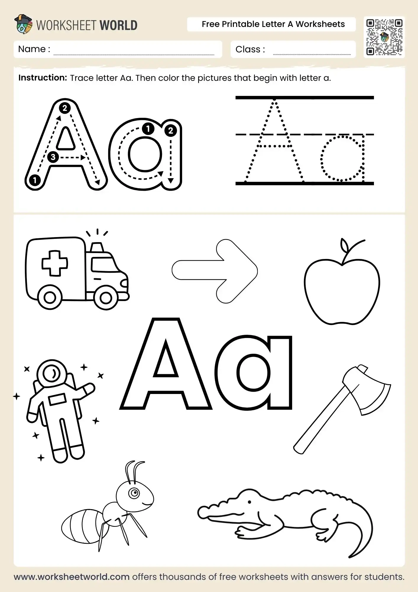 Free Printable Letter A Worksheets For Preschool And Kindergarten Worksheet World Free Printable Letter A Worksheets For Preschool And Kindergarten Worksheet World