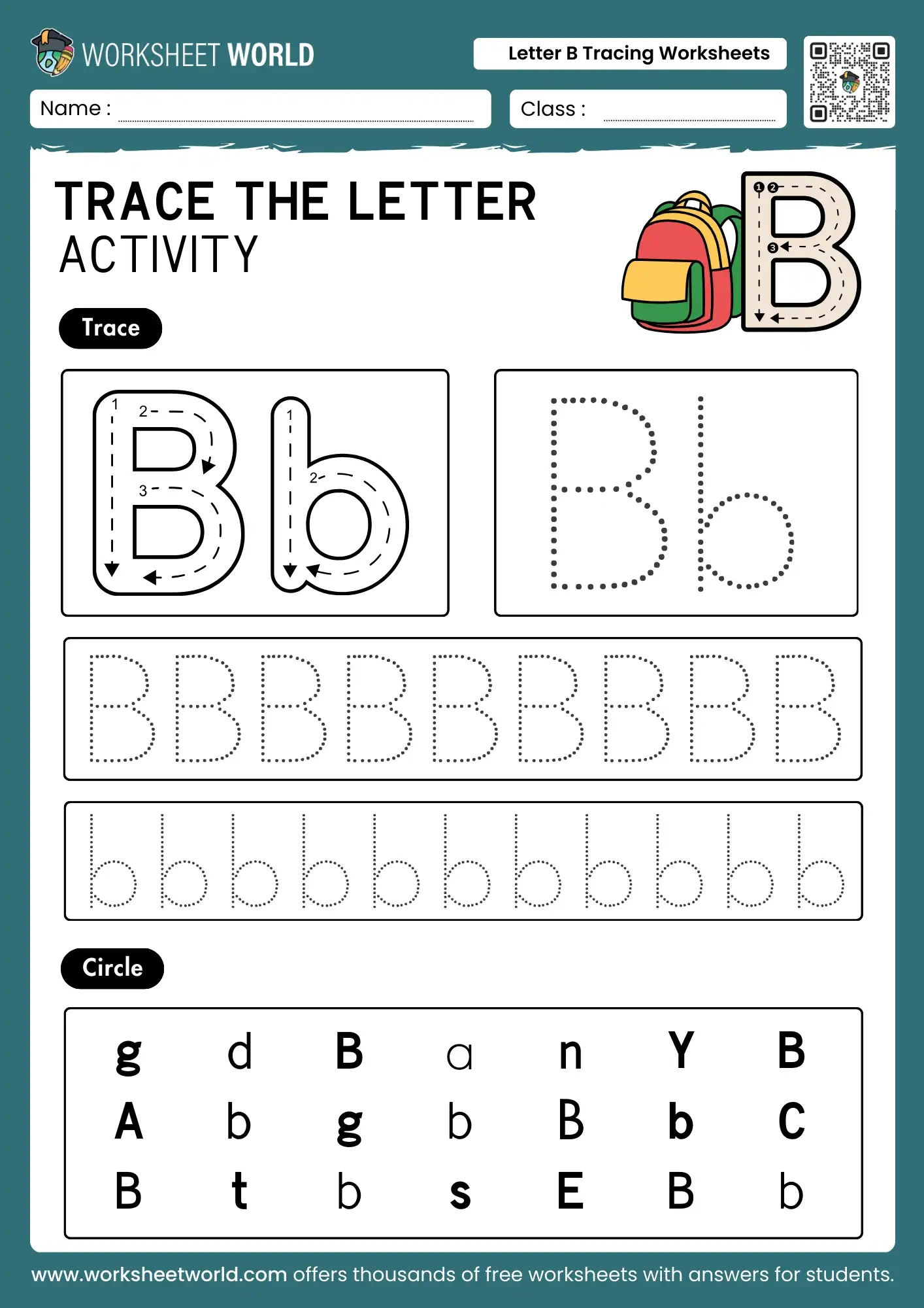 Free Printable Letter B Tracing Worksheets For Preschool Worksheet World