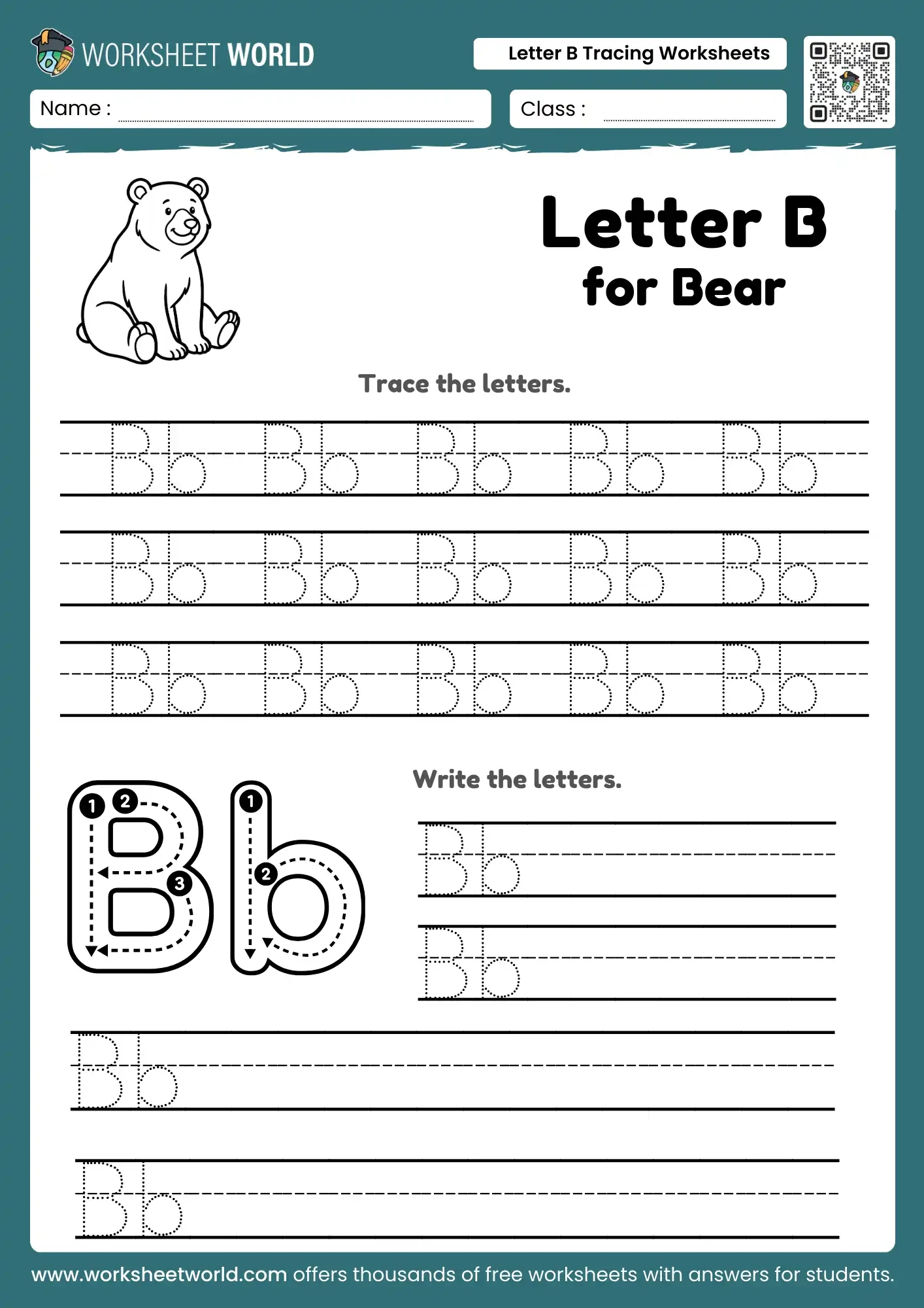 Free Printable Letter B Tracing Worksheets For Preschool Worksheet World