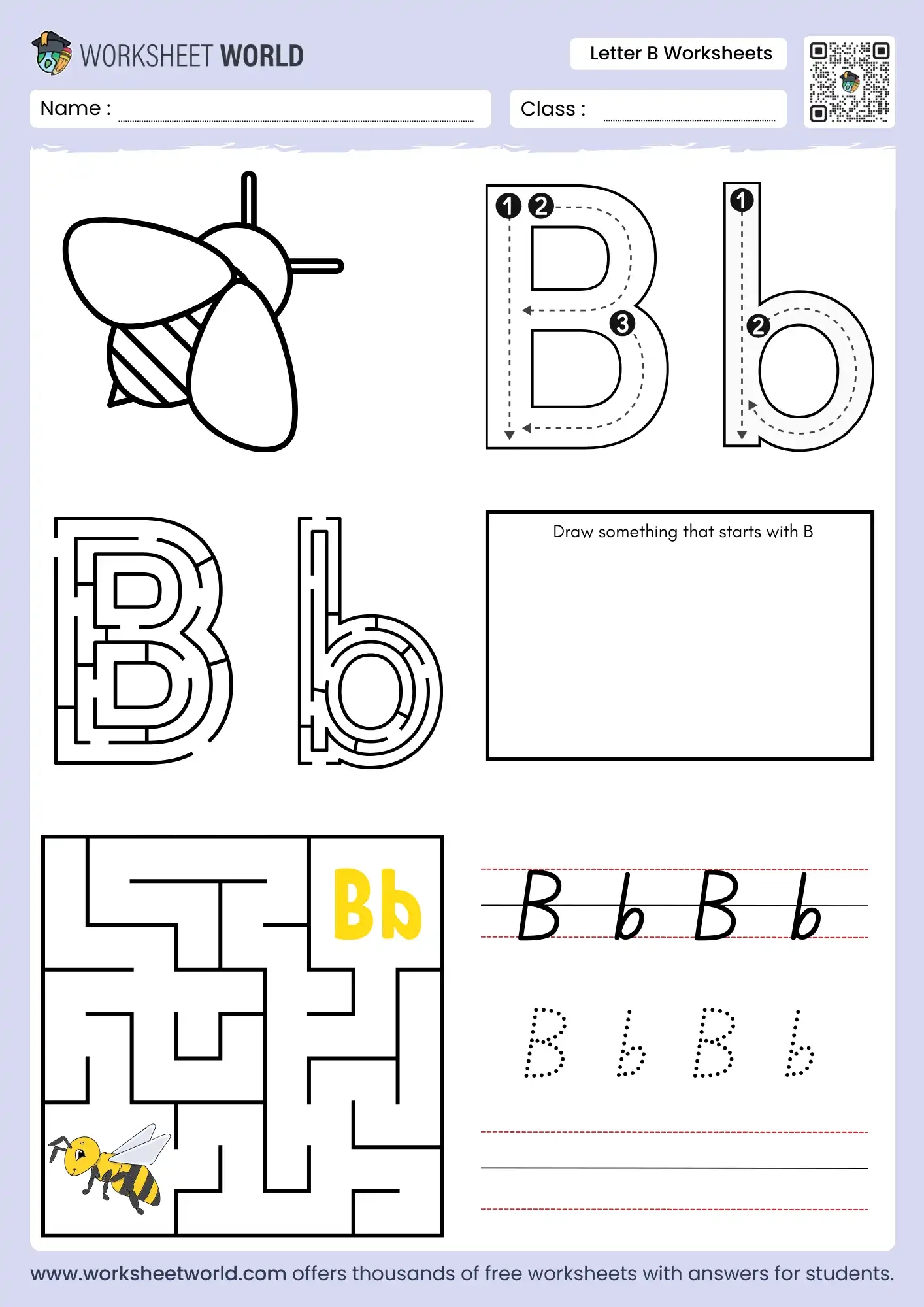 Free Printable Letter B Worksheets For Preschool And Kindergarten Worksheet World
