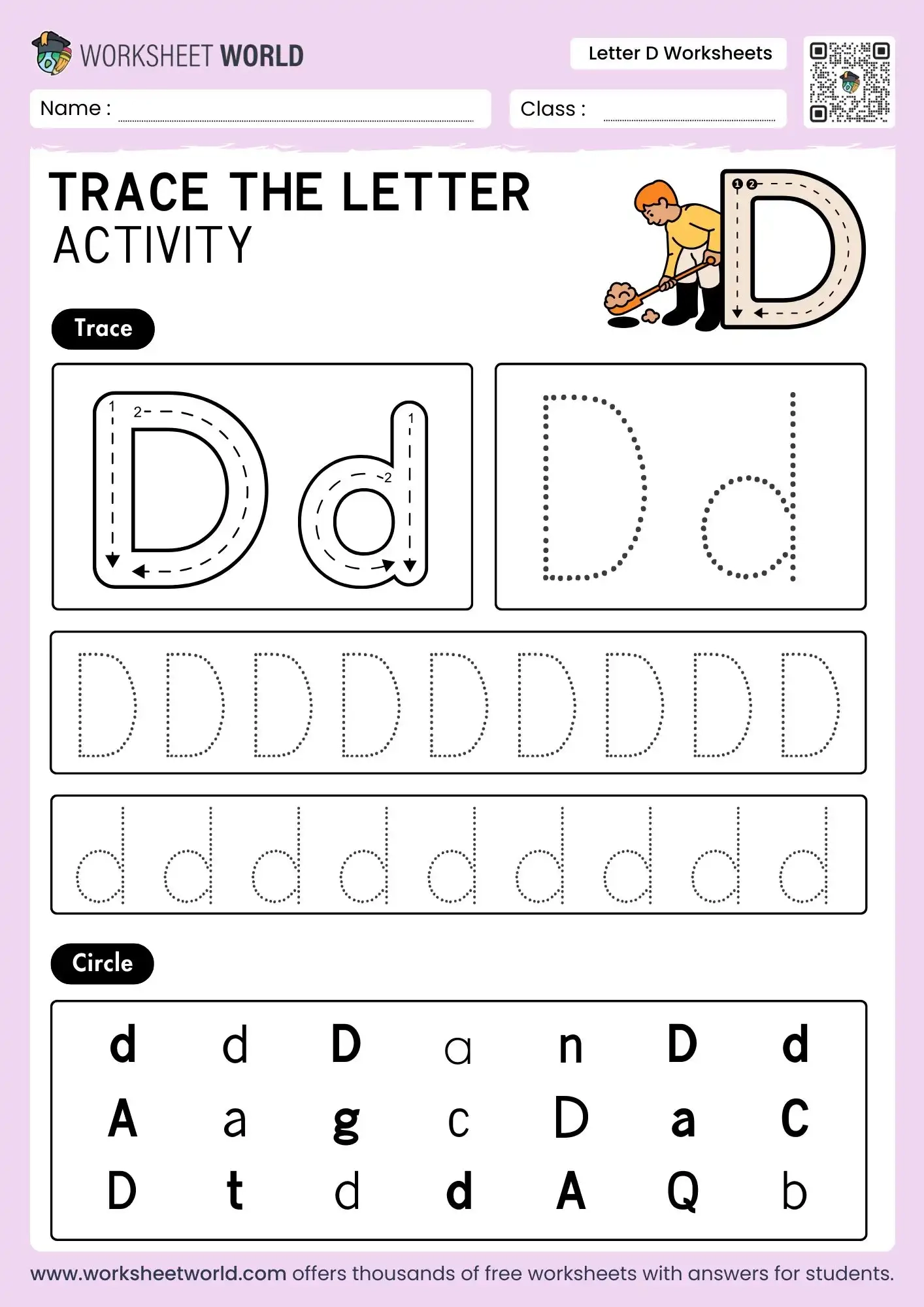 Free Printable Letter D Worksheets For Preschool And Kindergarten Worksheet World
