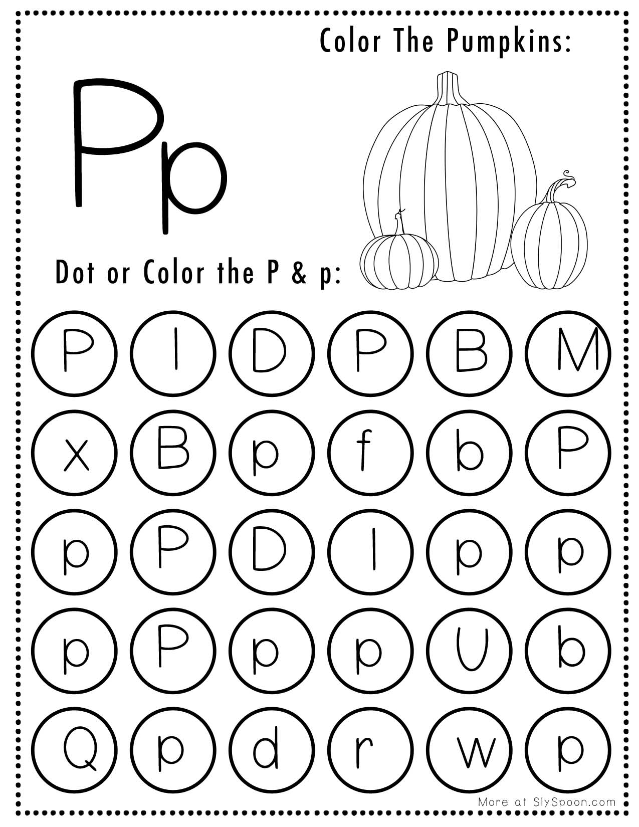 Free Printable Letter P Worksheets Sly Spoon