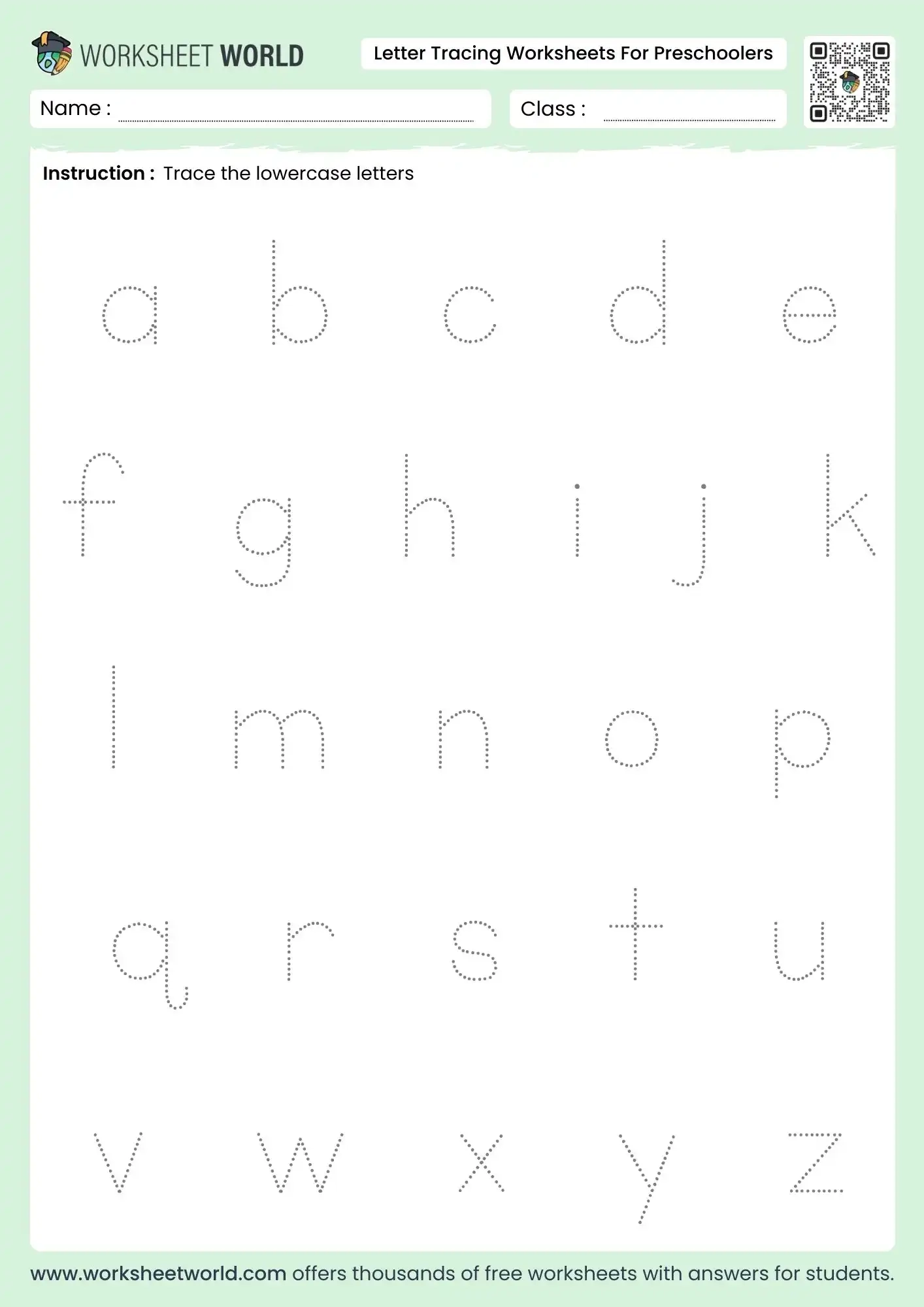 Free Printable Letter Tracing Worksheets For Preschoolers Worksheet World