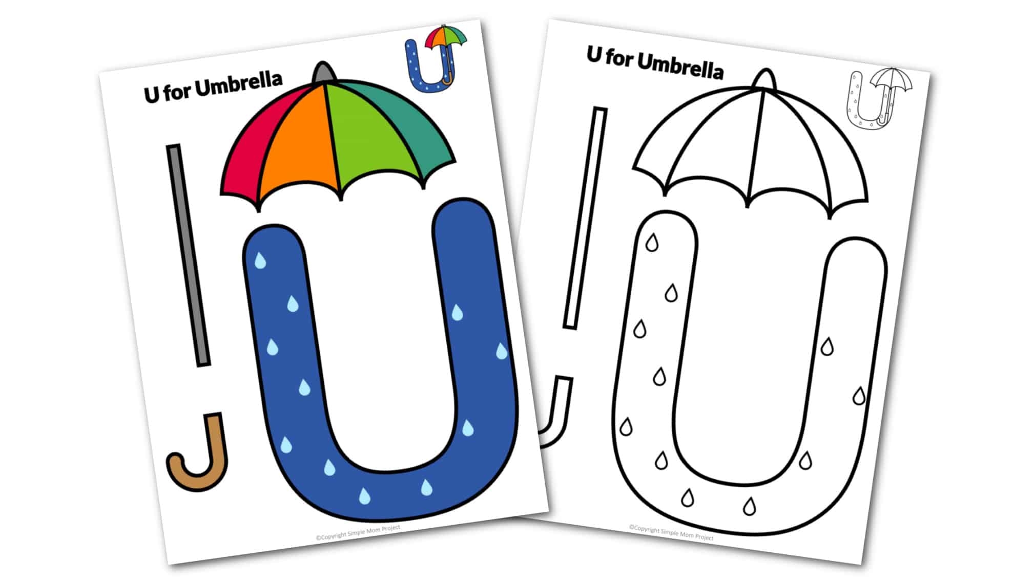 Free Printable Letter U Umbrella Craft For Kids Teachers Simple Mom Project