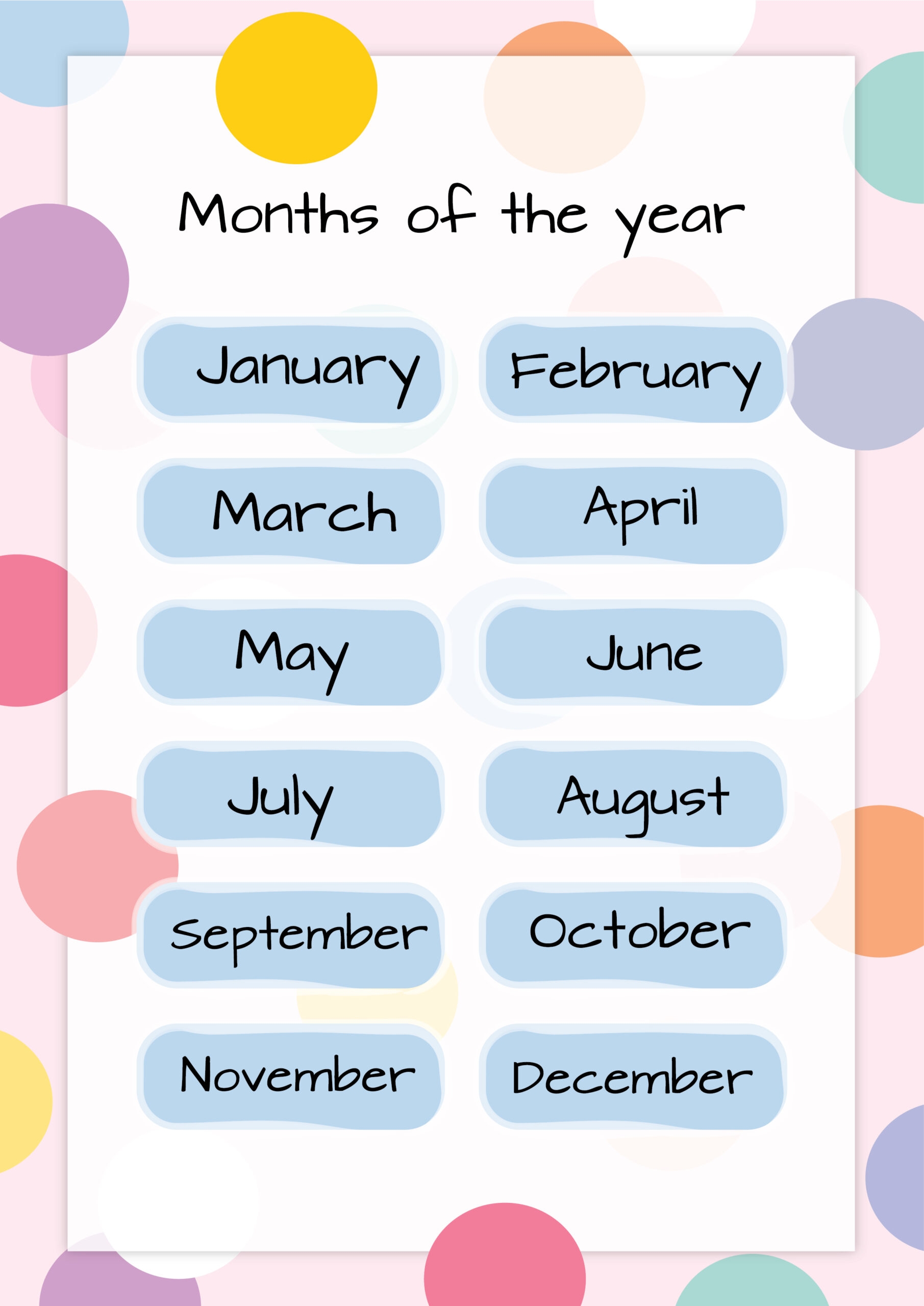 Free Printable Months Of The Year Charts PDF Number Dyslexia Free Printable Months Of The Year Charts PDF Number Dyslexia