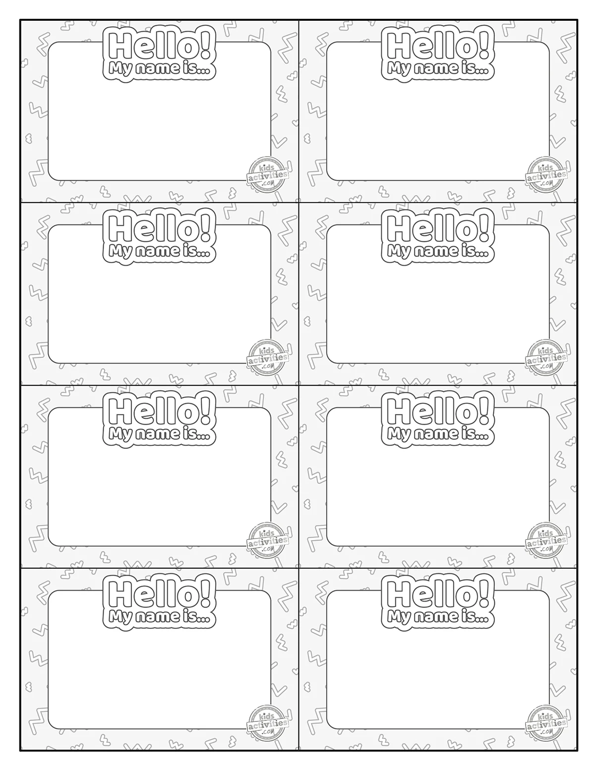 Free Printable Name Tags For School Parties More Kids Activities Blog