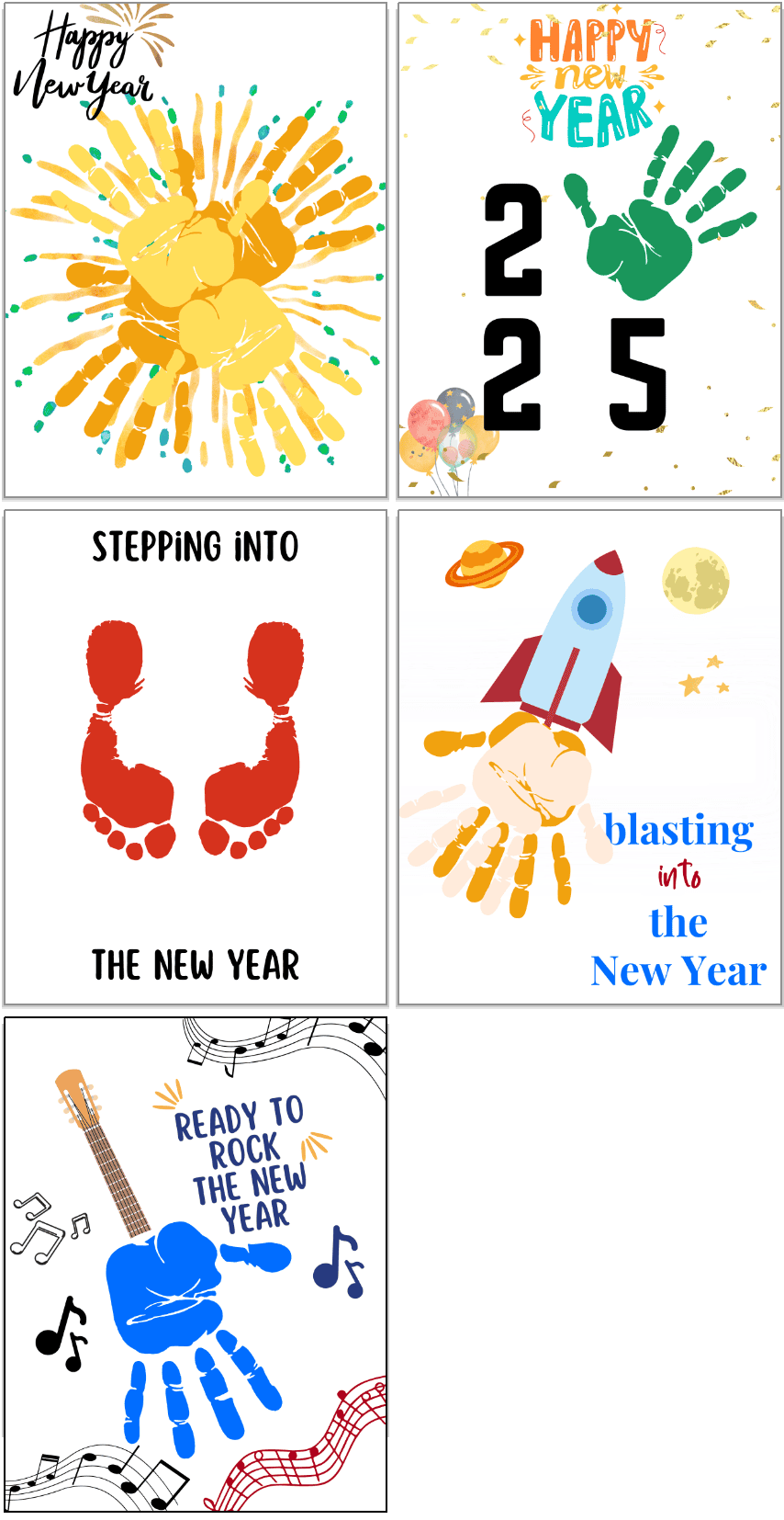 Free Printable New Year s Handprint Craft The Artisan Life