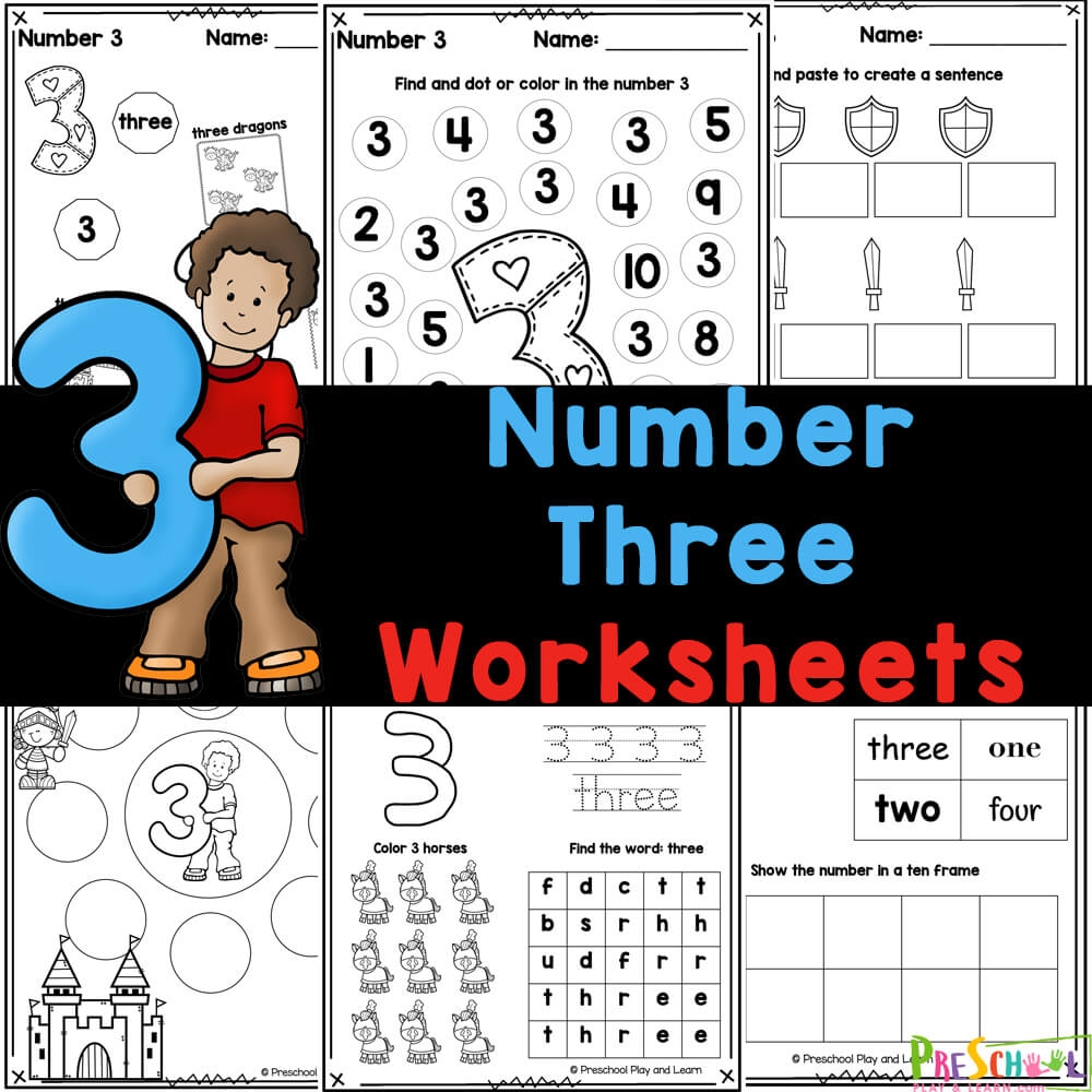 FREE Printable Number 3 Worksheets Counting Tracing FREE Printable Number 3 Worksheets Counting Tracing