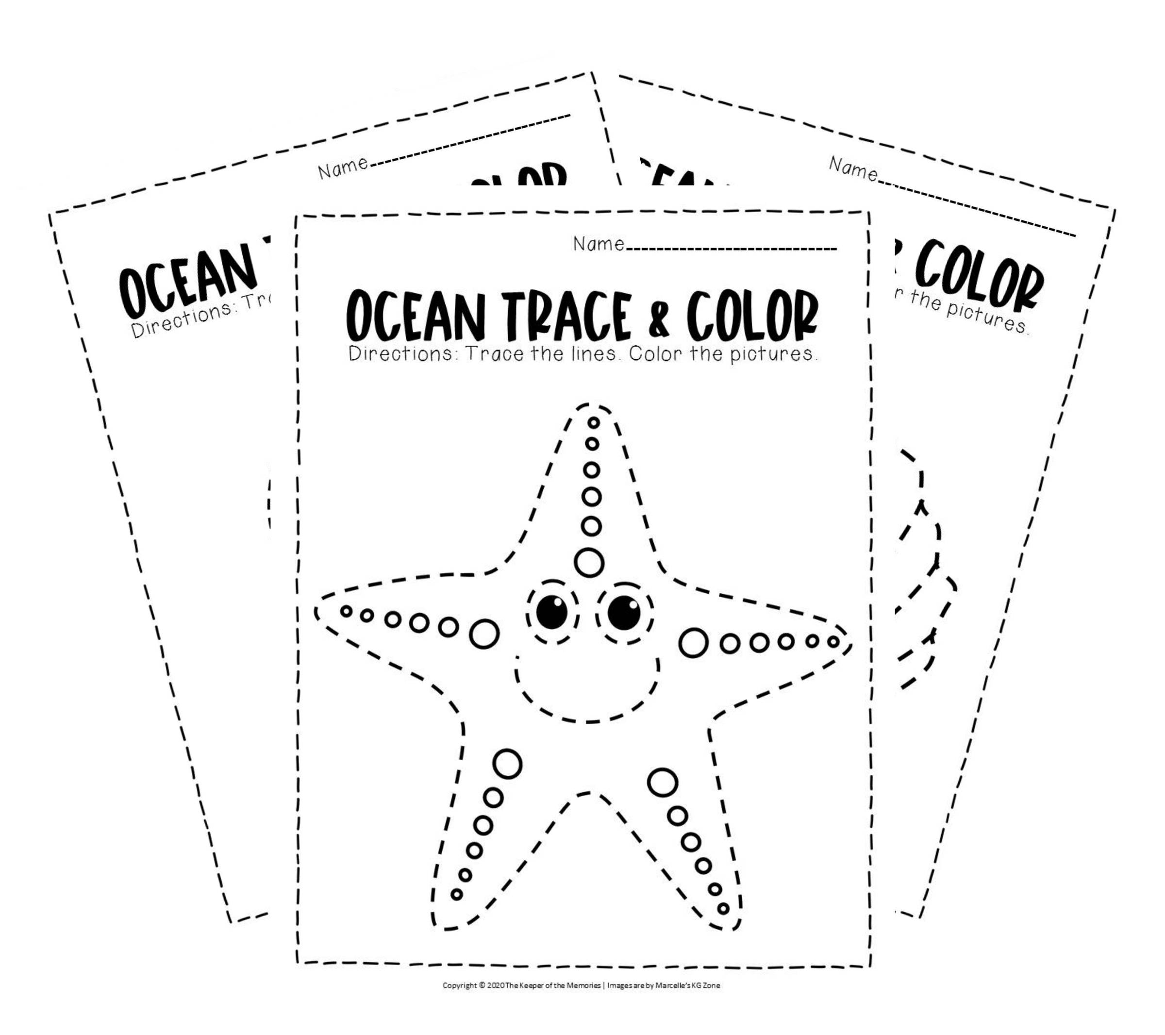 Free Printable Ocean Tracing Worksheets The Keeper Of The Memories