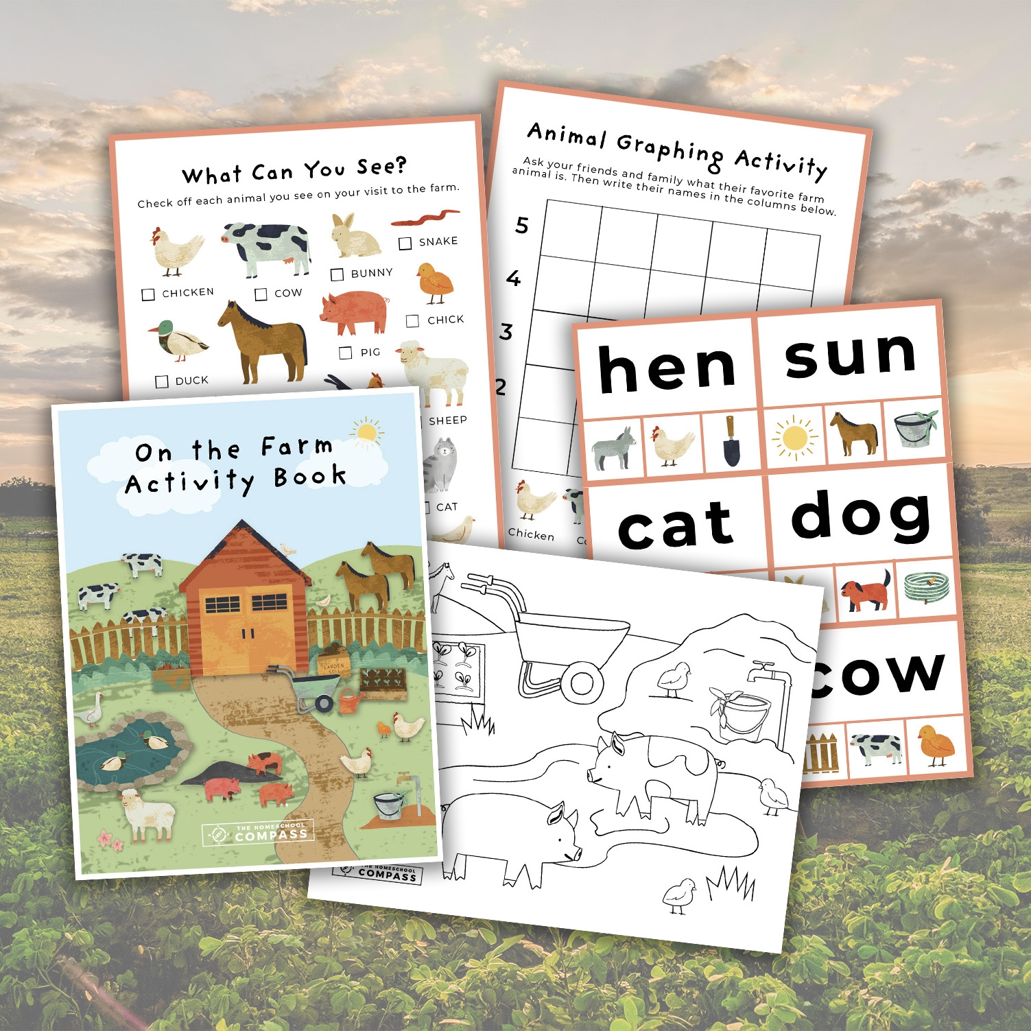 Free Printable On The Farm Activity Book Homeschool Compass