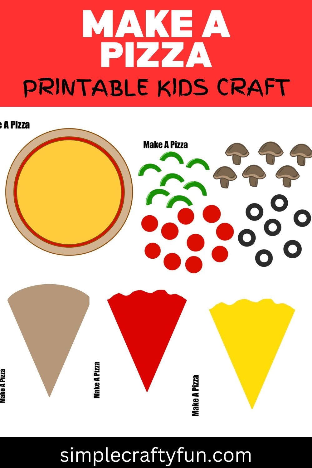 Free Printable Play Pizza Craft For Kids Free Printable Play Pizza Craft For Kids